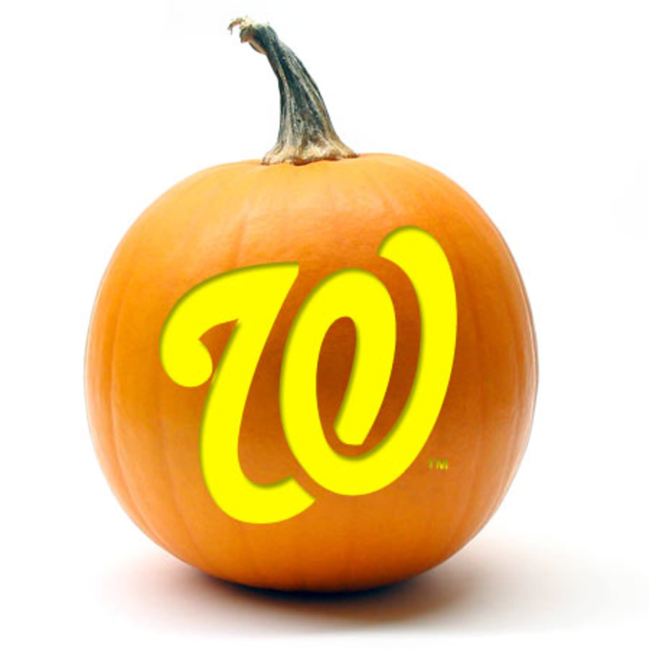 Halloween pumpkin with Curly W logo carved into it