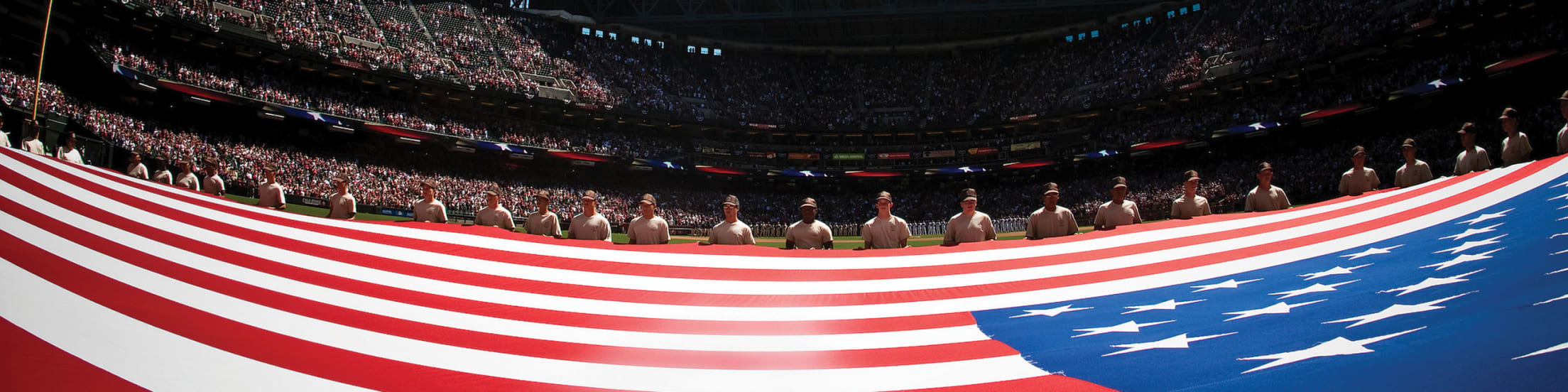 American flag on the field