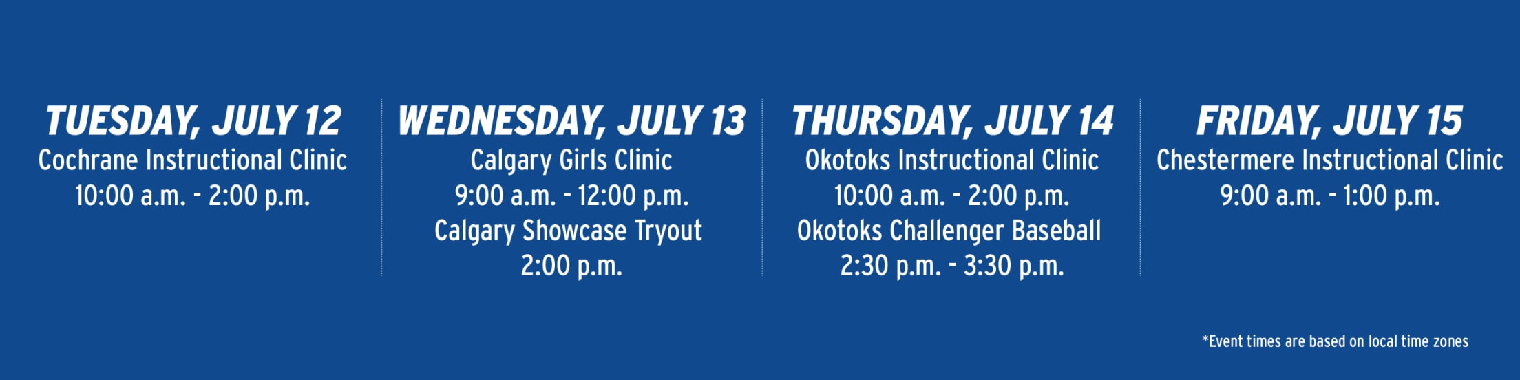 Baseball Academy Week | Alberta Schedule