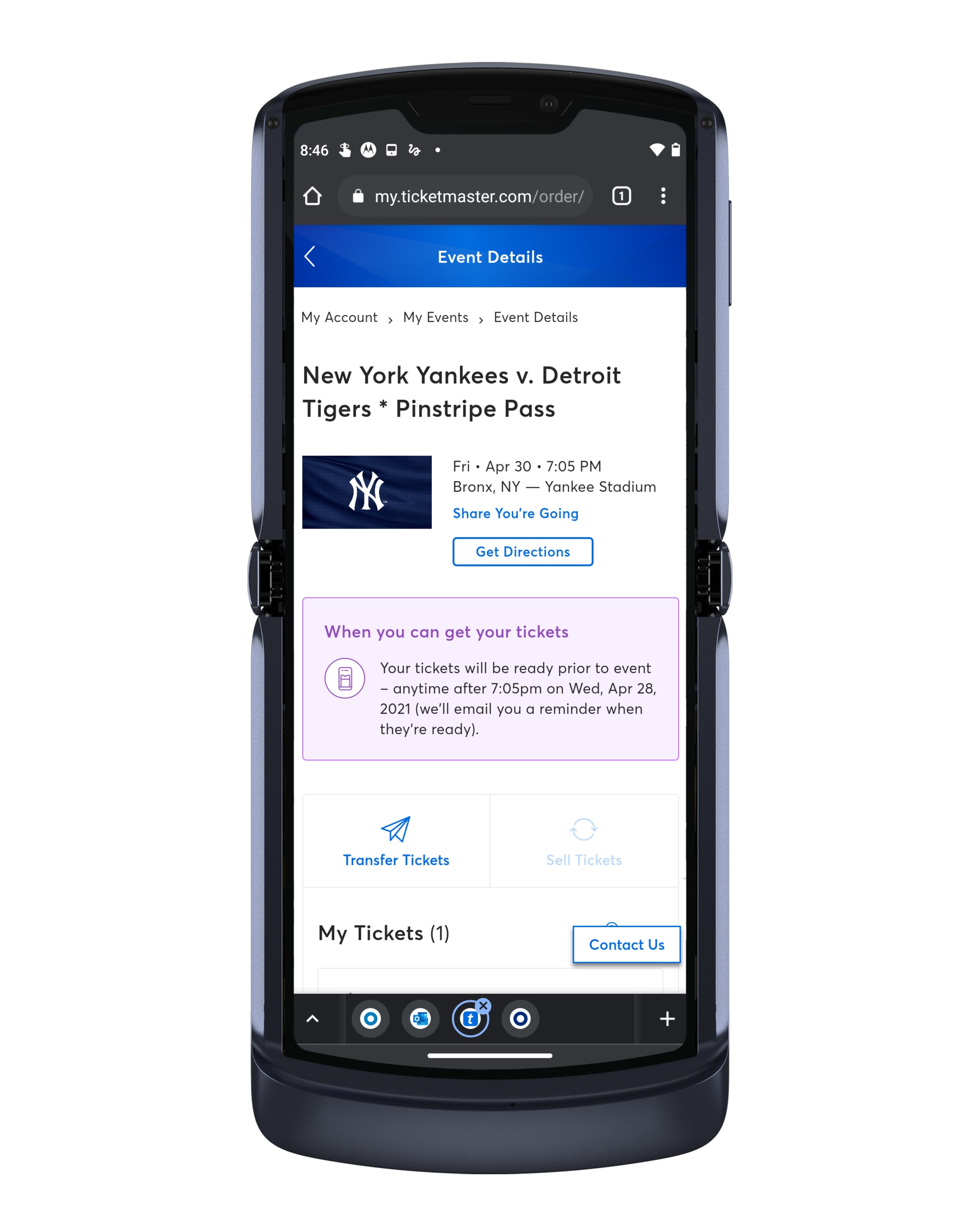 Forward Tickets on ticketmaster.com - Step 1