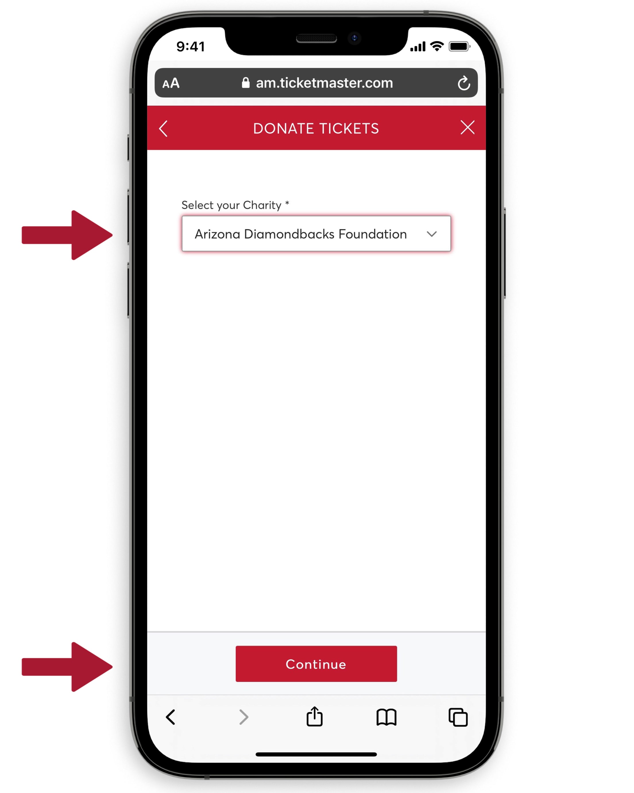 Select charity or organization