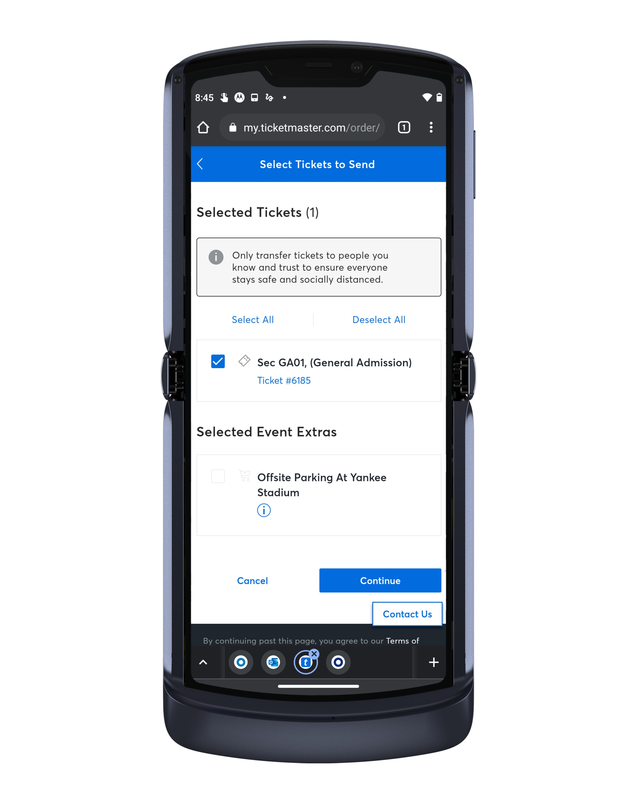 Forward Tickets on ticketmaster.com - Step 2