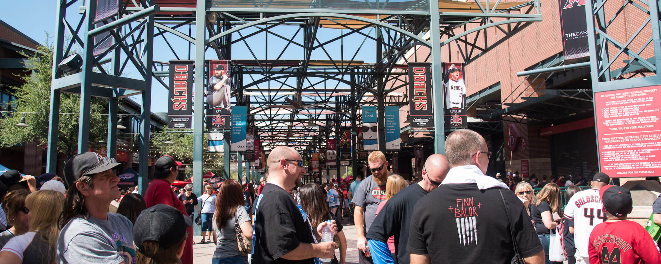 Fans on the Chase Field Plaza