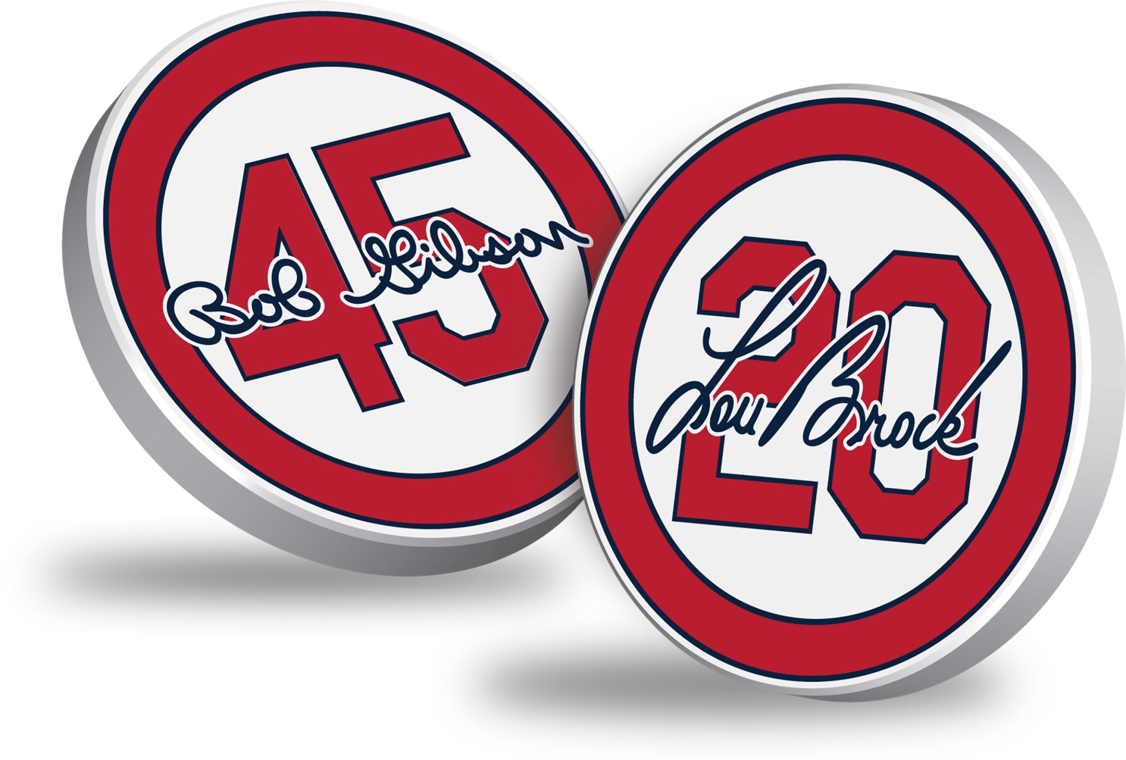 Bob Gibson and Lou Brock Lapel Pins