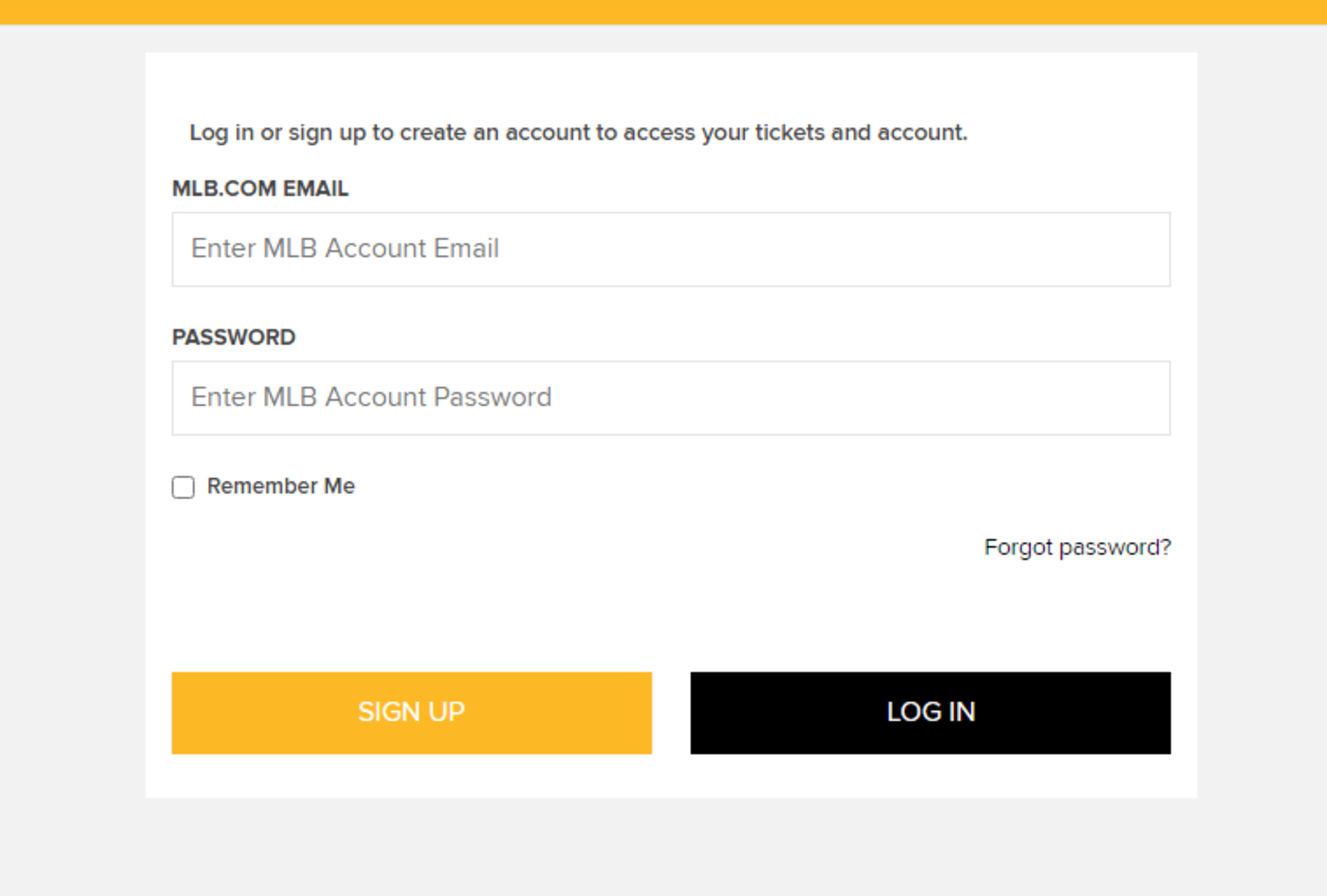 Step 1 - Log into your My Tickets Account