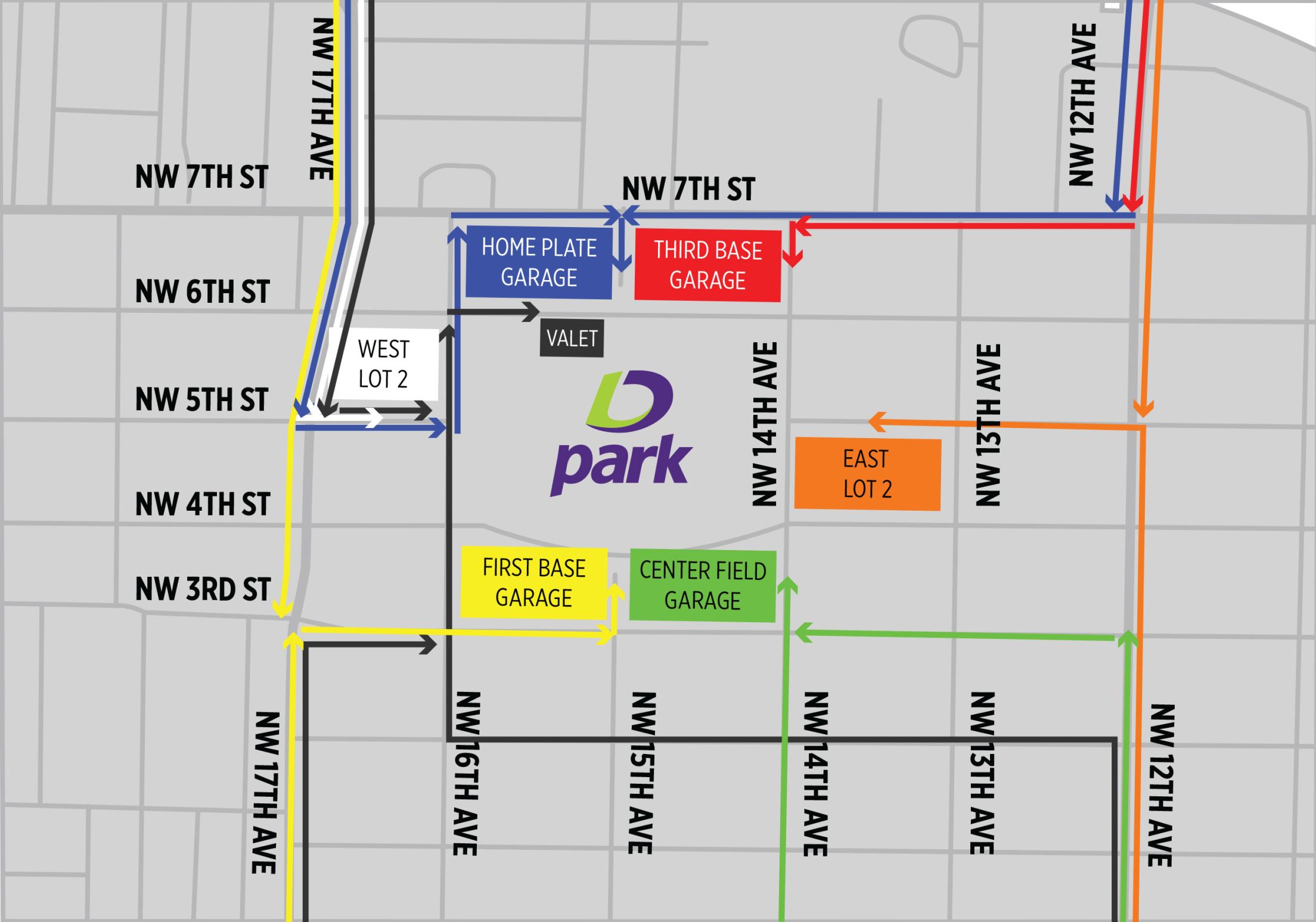 loanDepot park inbound traffic map