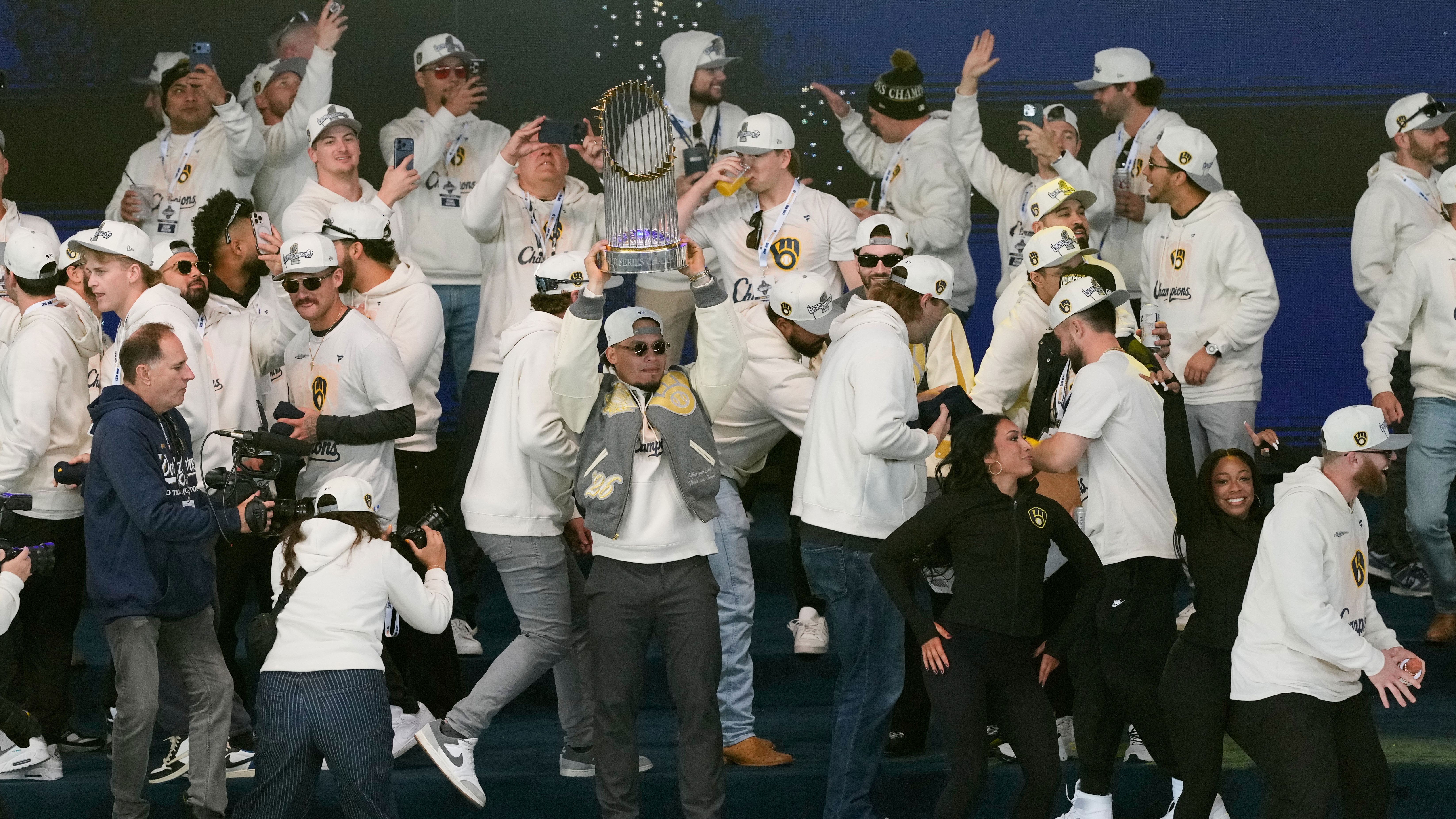 The Brewers at their World Series championship parade