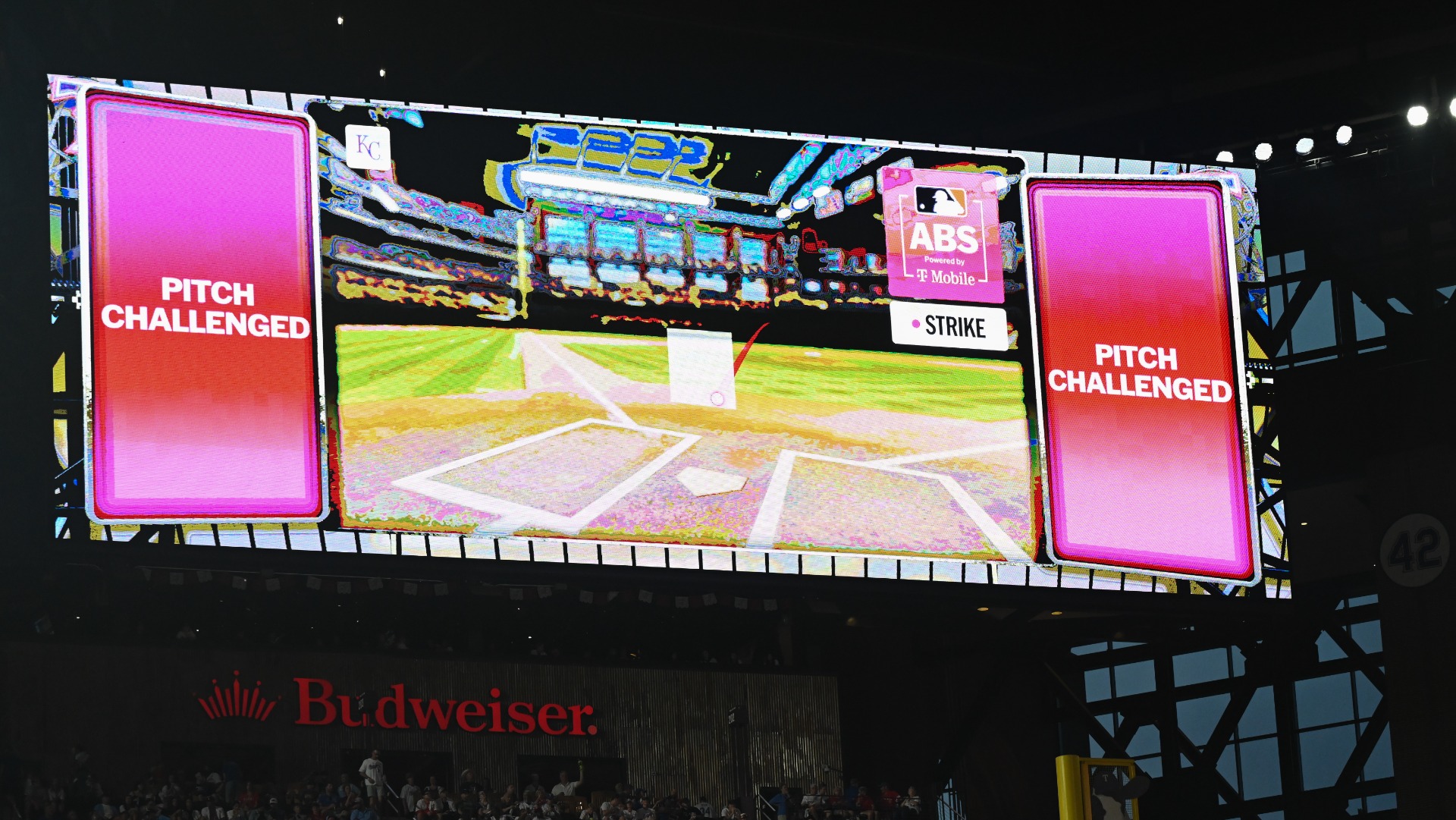 Scoreboard showing an ABS challenge