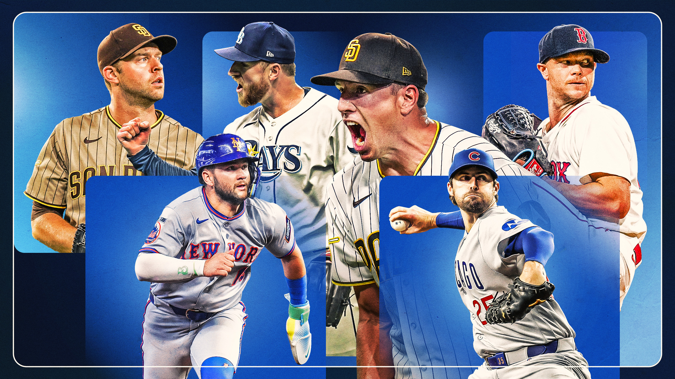 Michael King, Drew Rasmussen, Nick Pivetta, Sonny Gray, Bo Bichette and Clay Holmes