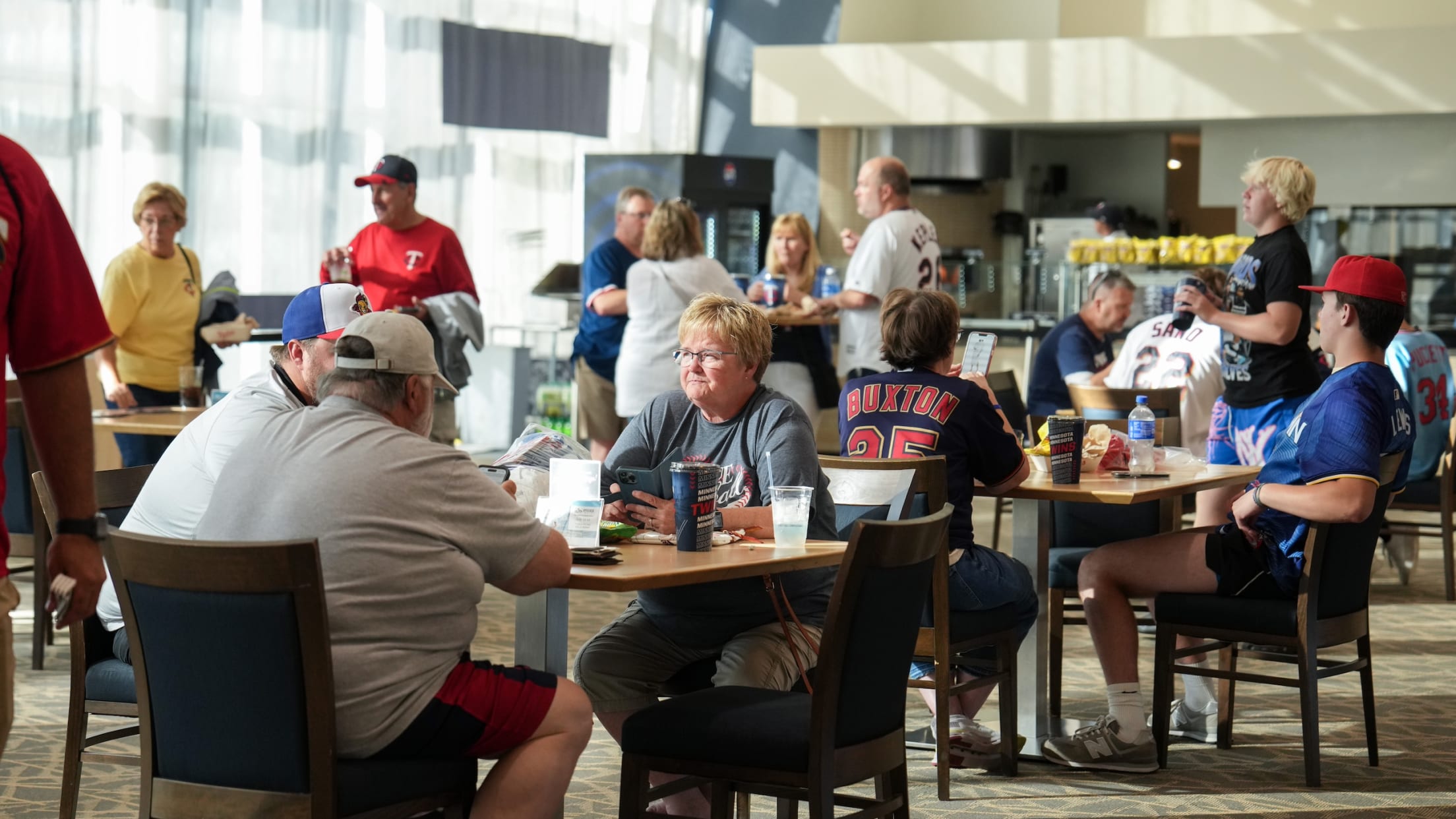 fans in a dining area at Target Field