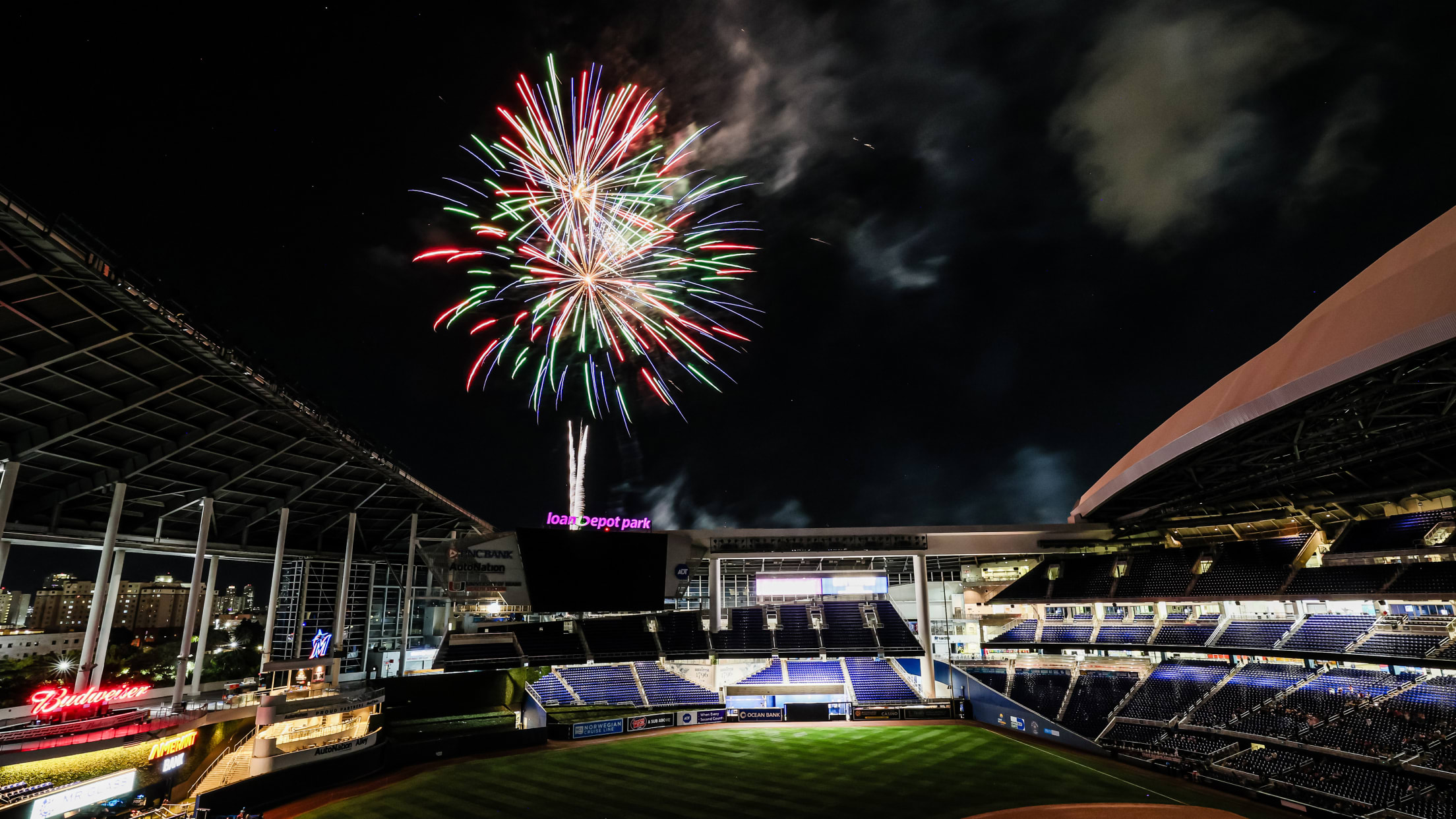 Fireworks at loanDepot park