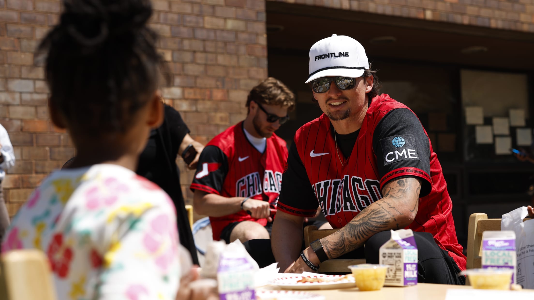 Davis Martin hangs out with kids at an event in Chicago.