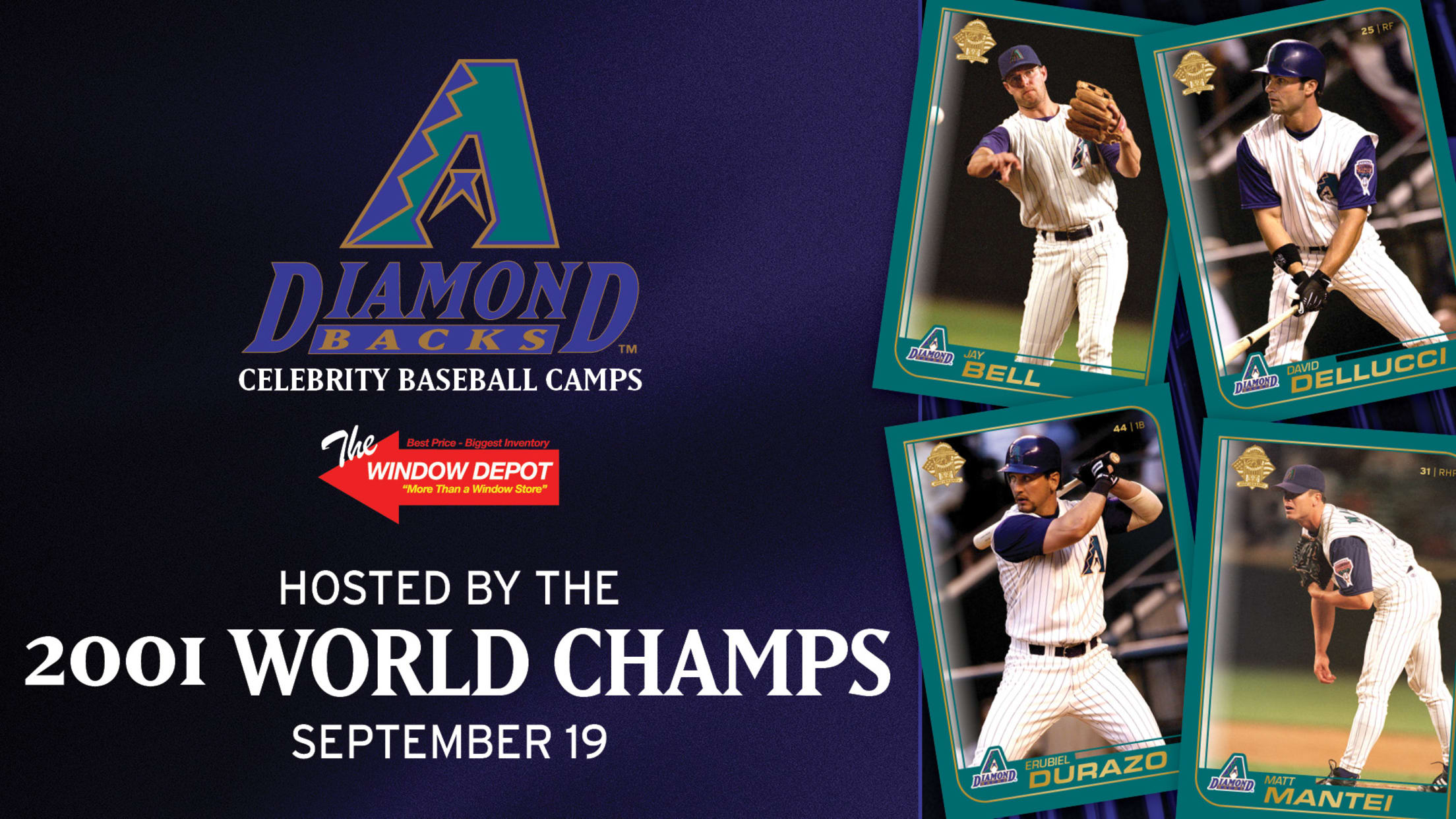 Diamondbacks Celebrity Baseball Camp hosted by 2001 World Champs Sept 19 2026