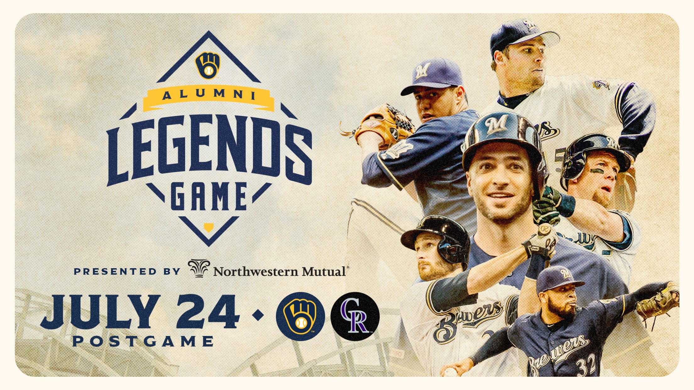 Brewers Alumni Legends Game Presented by Northwestern Mutual. July 24 Postgame - Brewers vs. Rockies