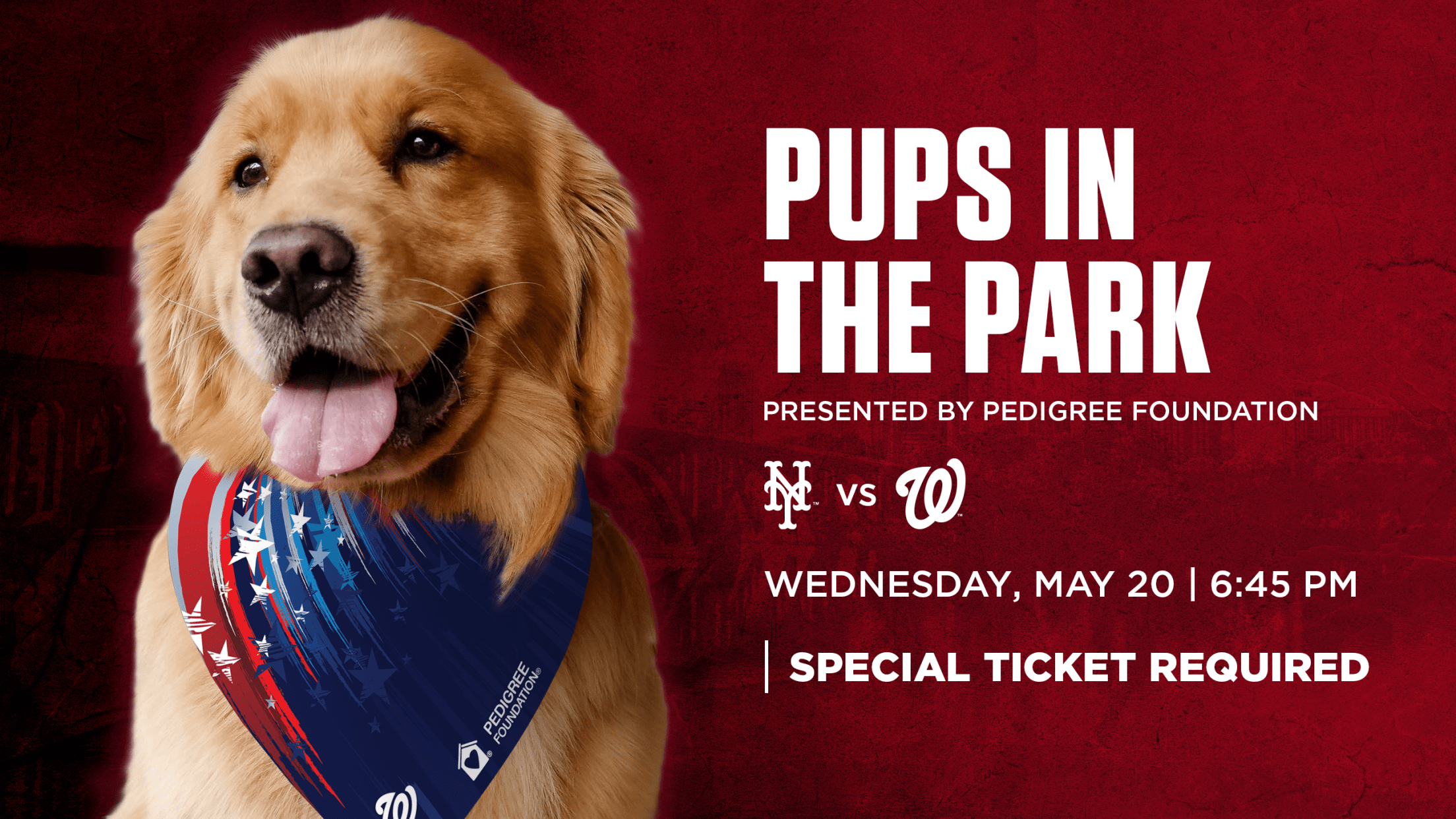 Pups in the Park presented by PEDIGREE Foundation: Wednesday, May 20 vs. New York Mets