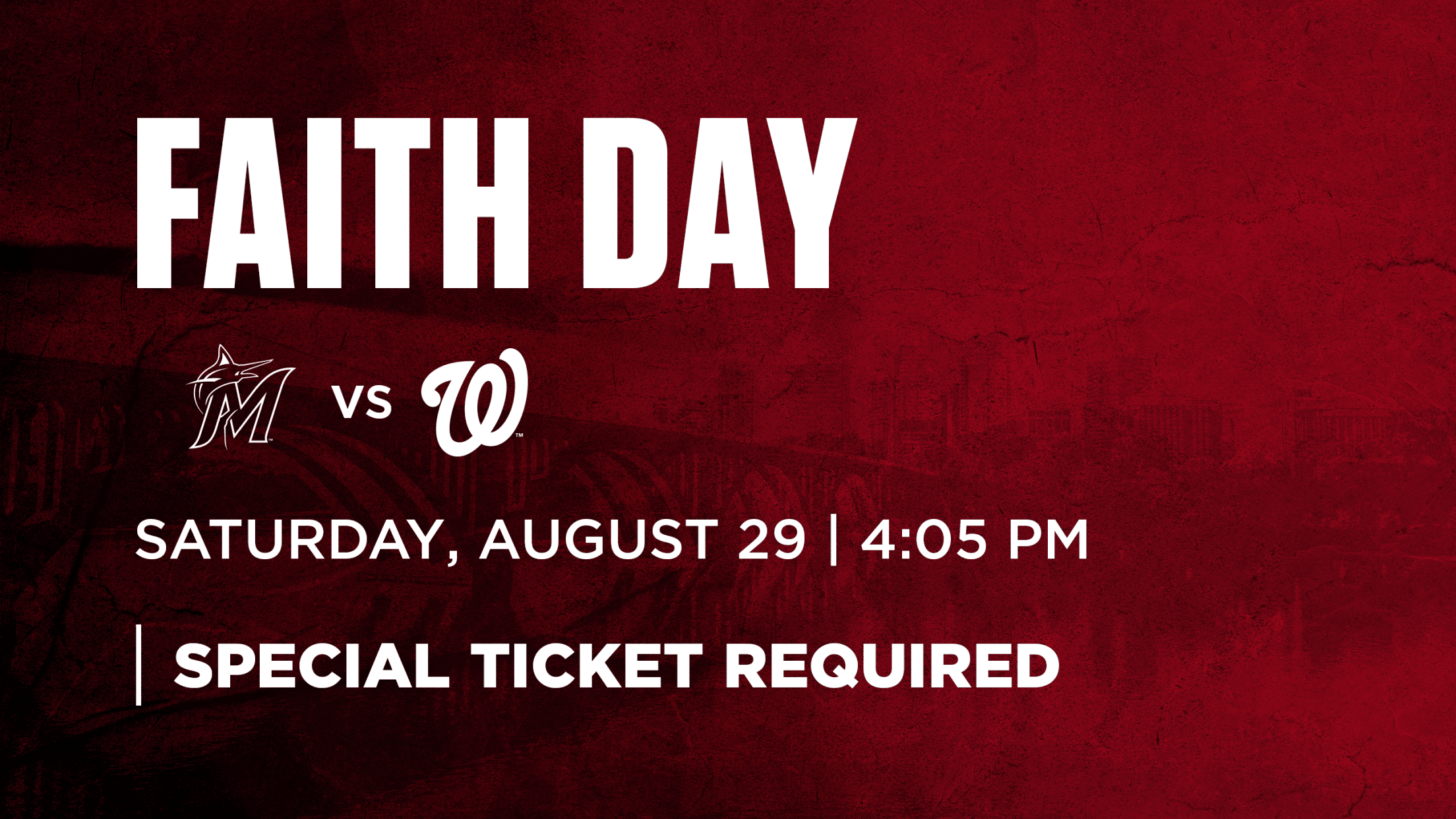 Faith Day: Saturday, August 29 vs. Miami Marlins