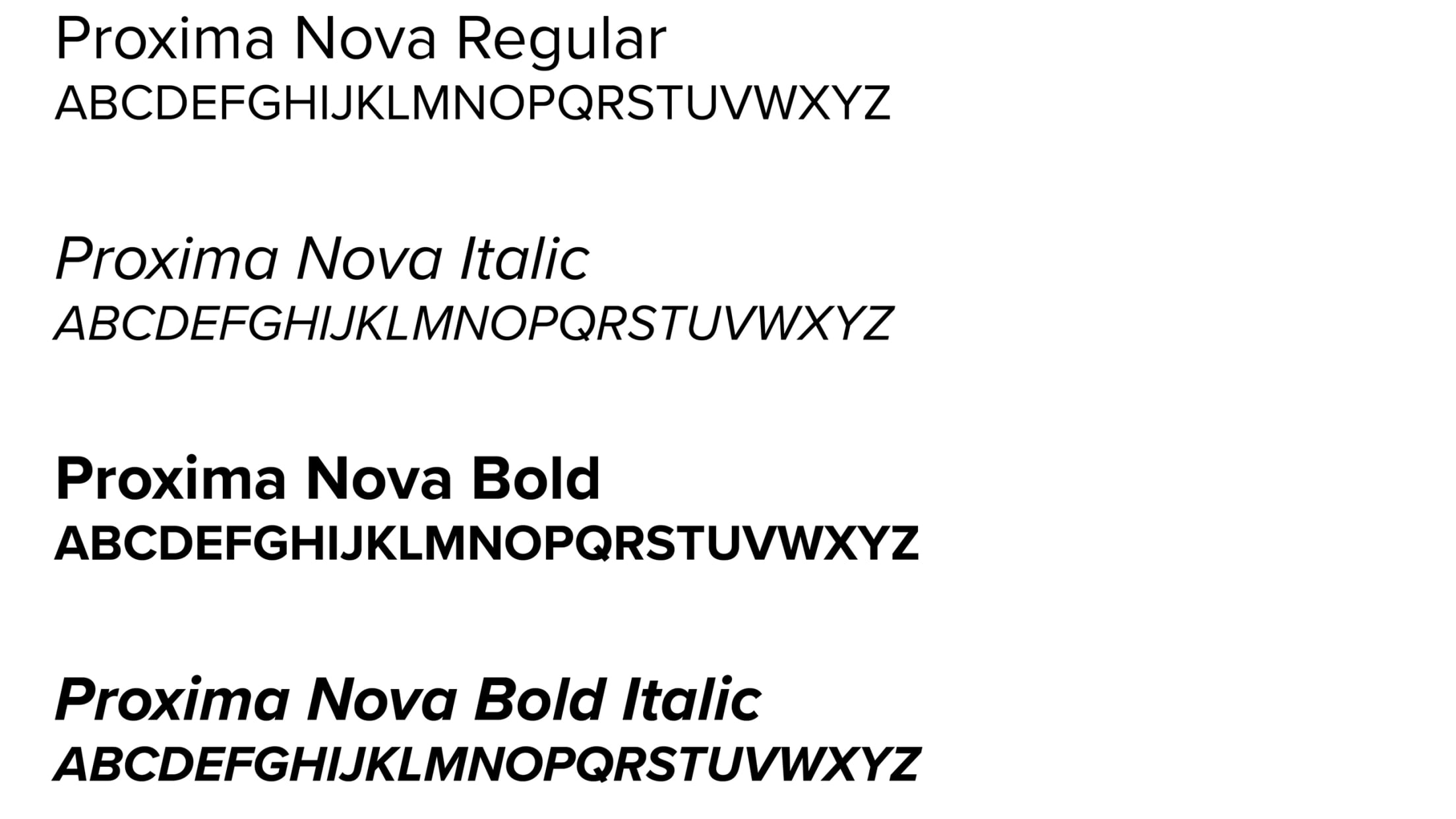 Athletics Brand Guide: Proxima Nova Font