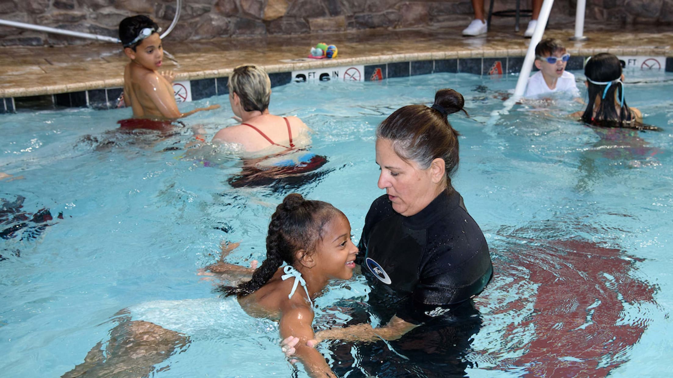 Swimming in Chase Field pool