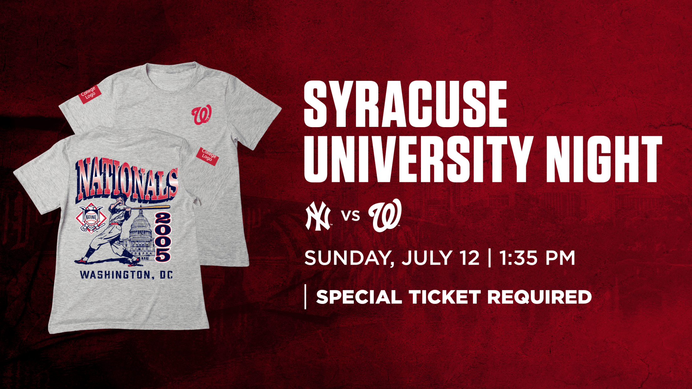 Syracuse University Day: Sunday, July 12 vs. New York Yankees