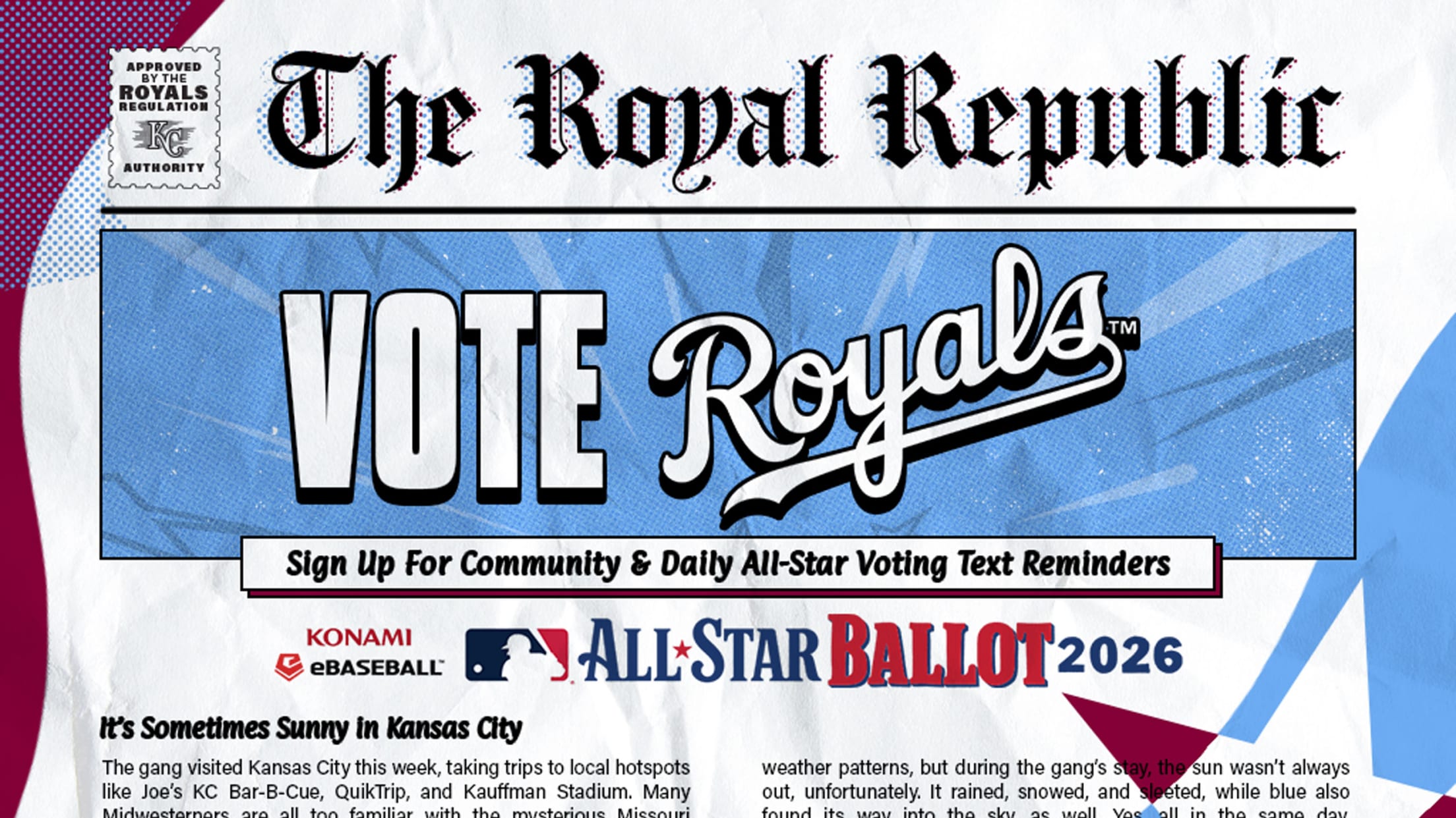 Vote Royals - Sign up for Community & Daily All-Star Voting Text Reminders