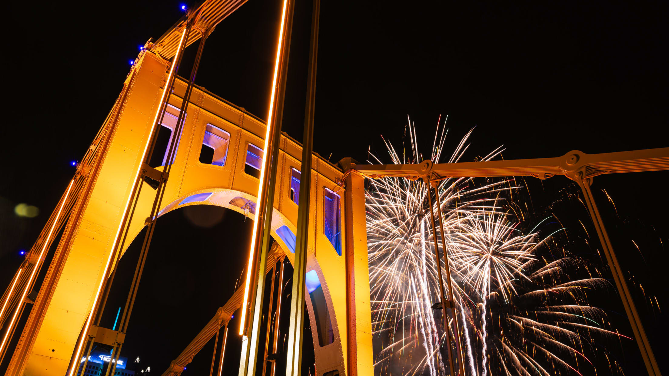 Zambelli Fireworks Show over Roberto Clemente Bridge