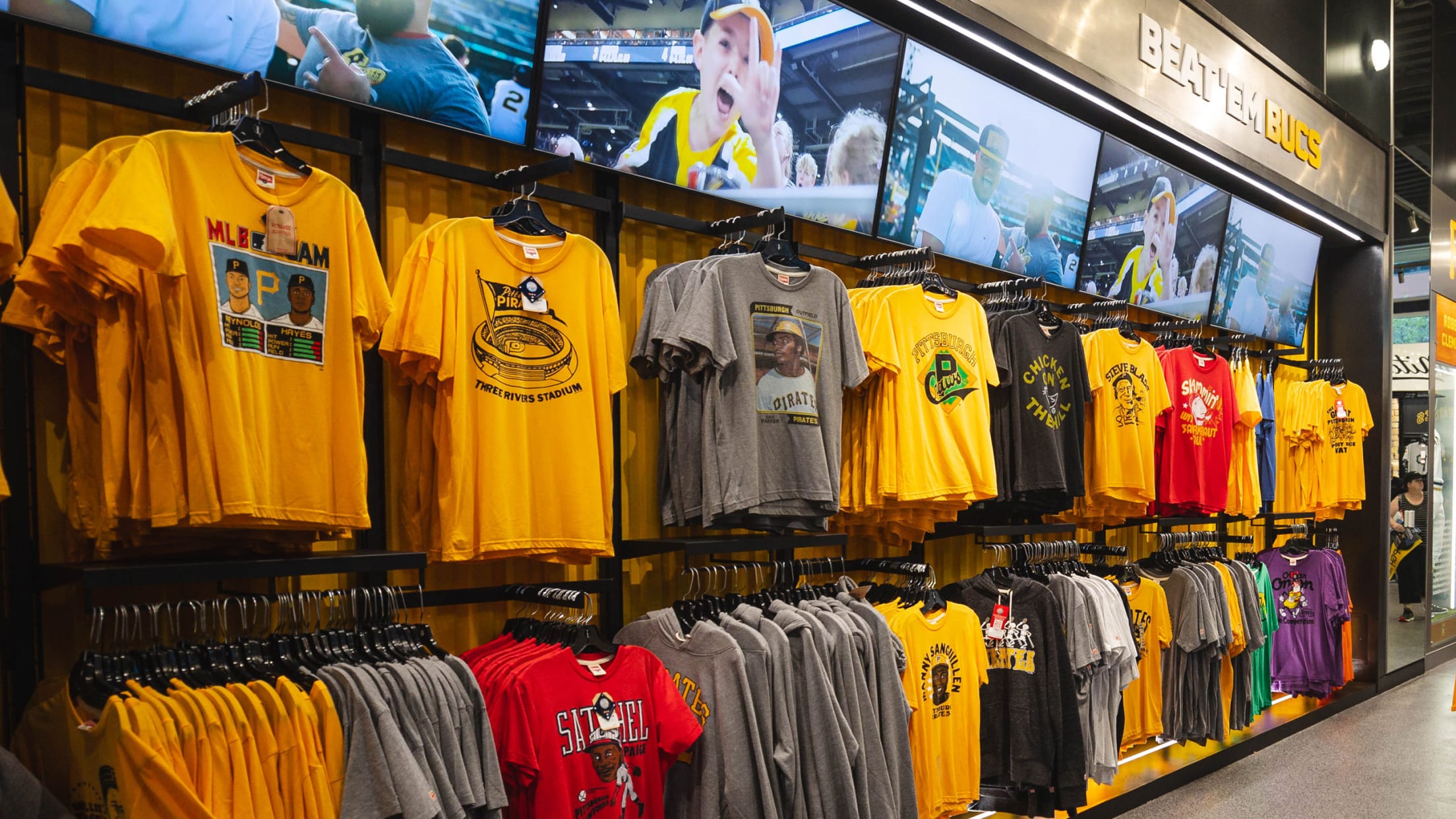 T-shirts on display at PNC Park clubhouse store