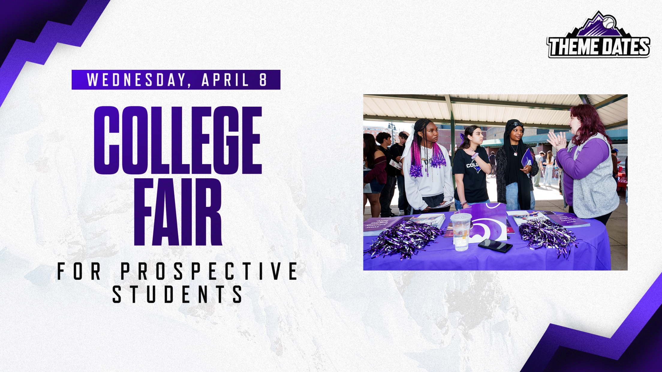 Purchase College Fair ticket package on Wednesday, April 8 to gain access to a pregame networking event