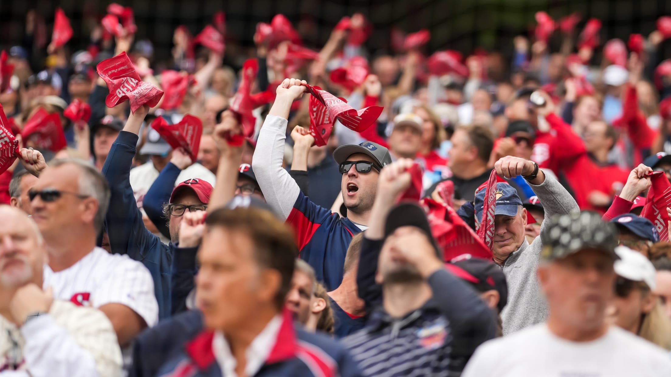 Twins fans cheering