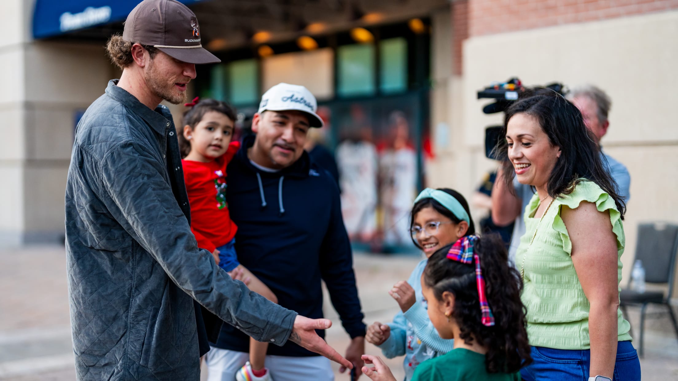 Josh Hader meets with families at Hader's Heart Toy Drive.