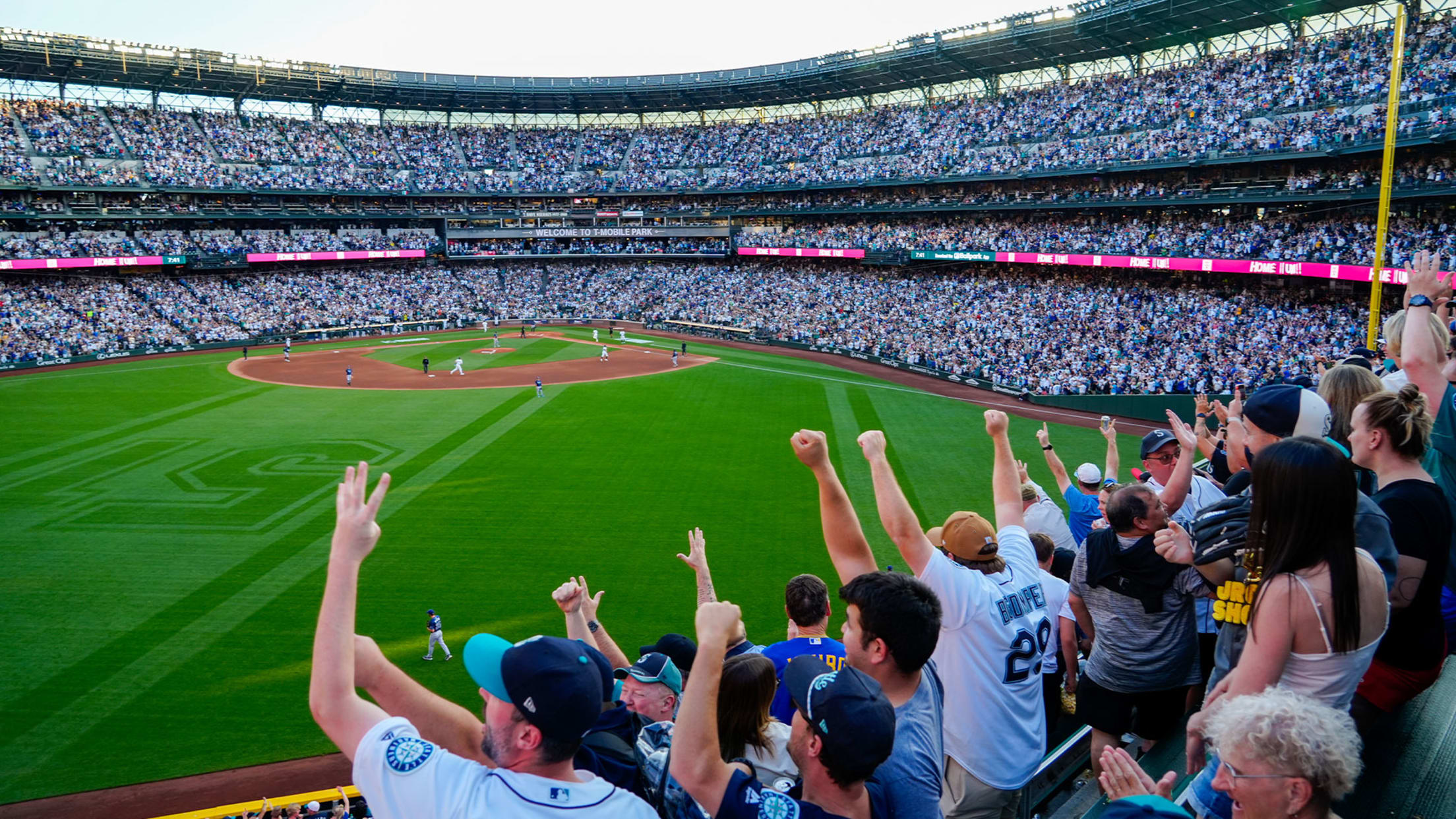 Image of fans cheering at T-Mobile Park.