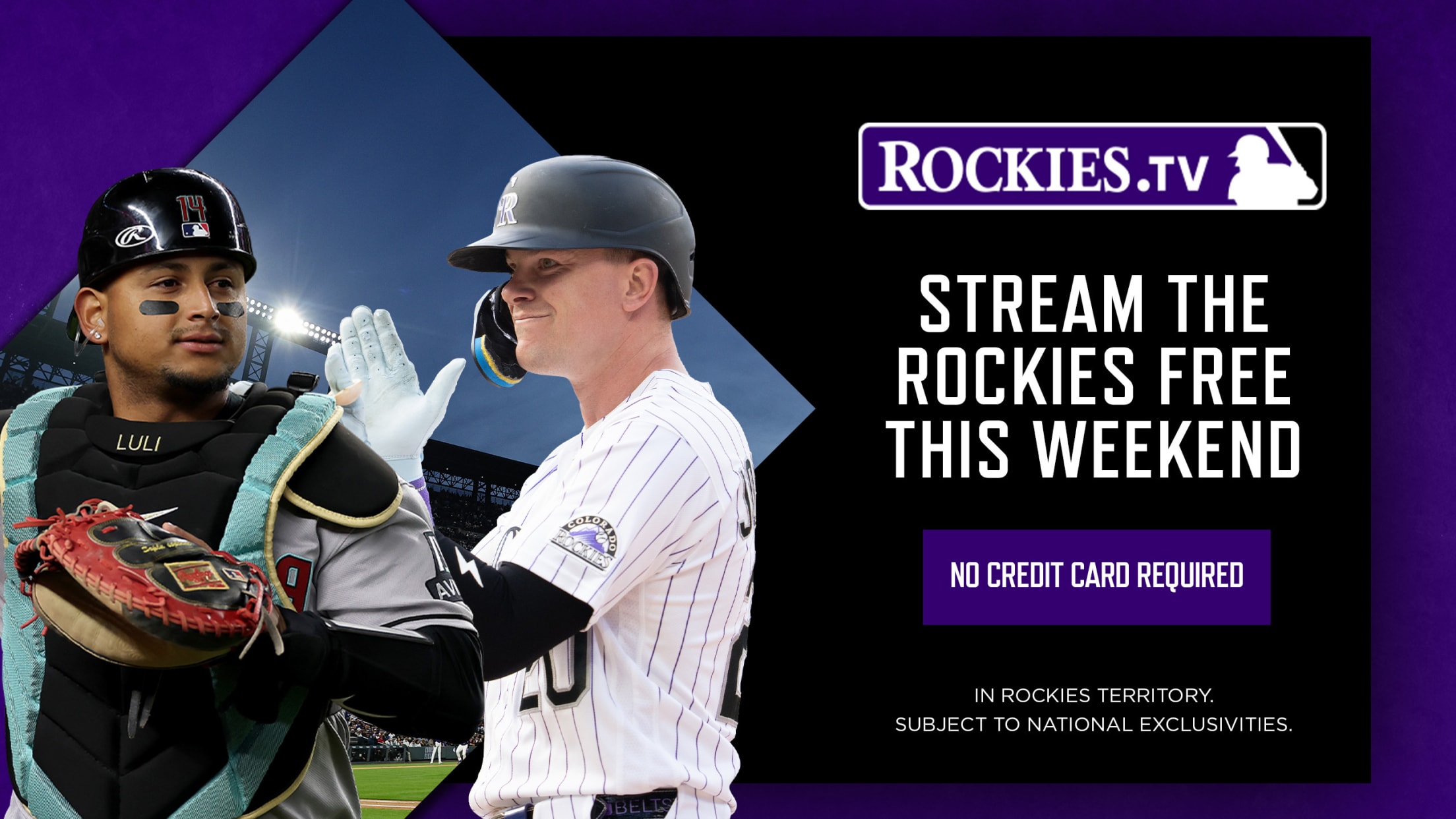Stream the Rockies free weekend at Rockies.TV.