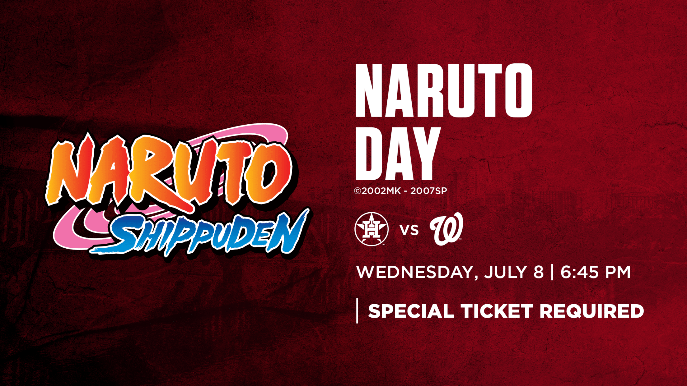 Naruto / Anime Day: Wednesday, July 8 vs. Houston Astros