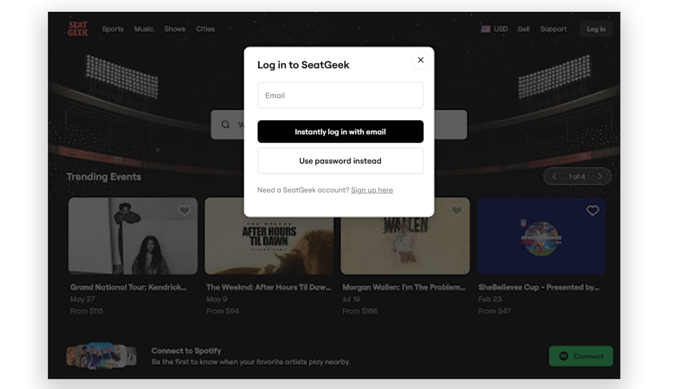 Login or create an account. Follow the SeatGeek directions to list & sell.