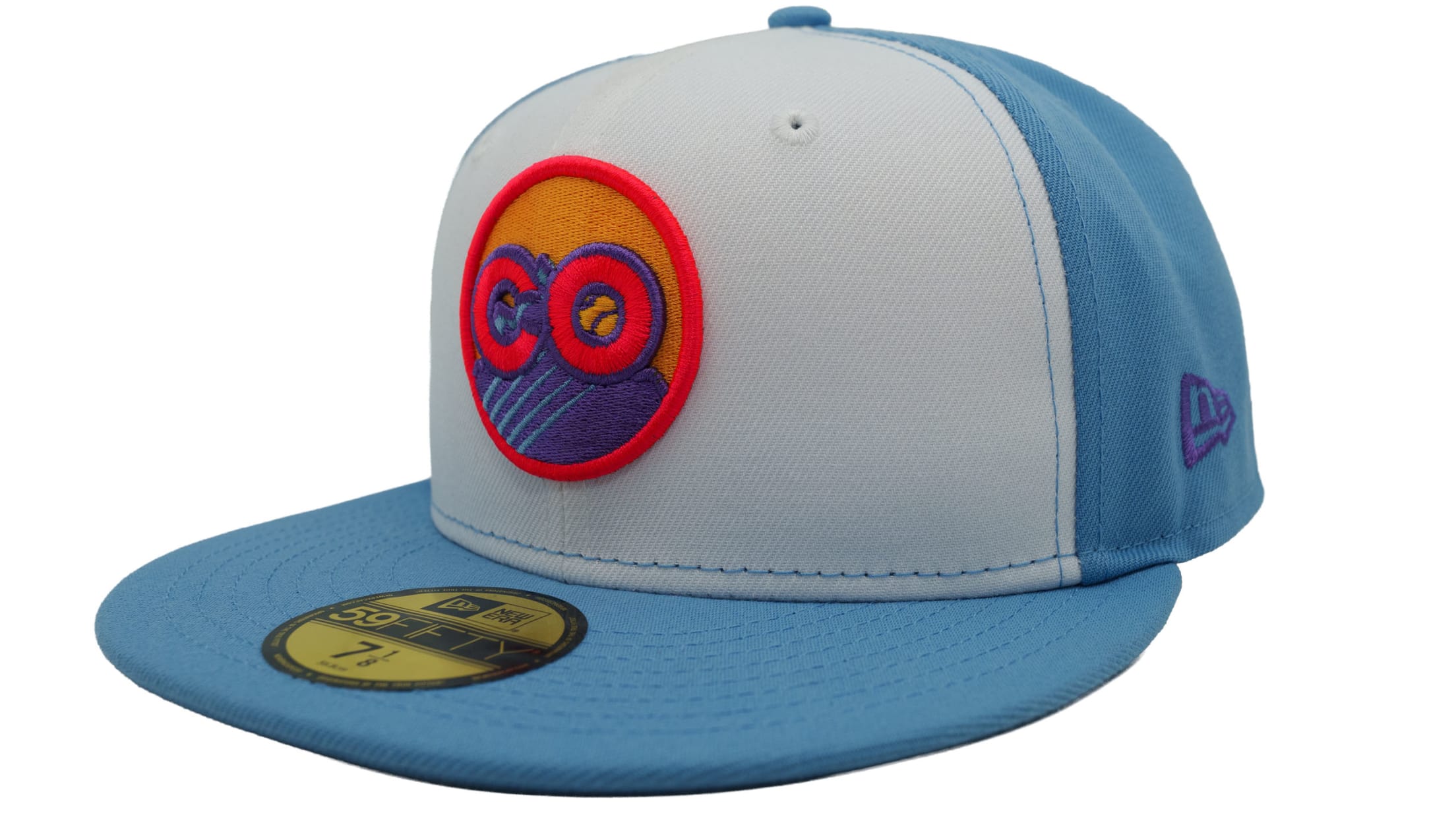 The Colorado Rockies City Connect 59FIFTY Fitted Cap features an embroidered Rockies CO logo in vibrant sunset inspired colors