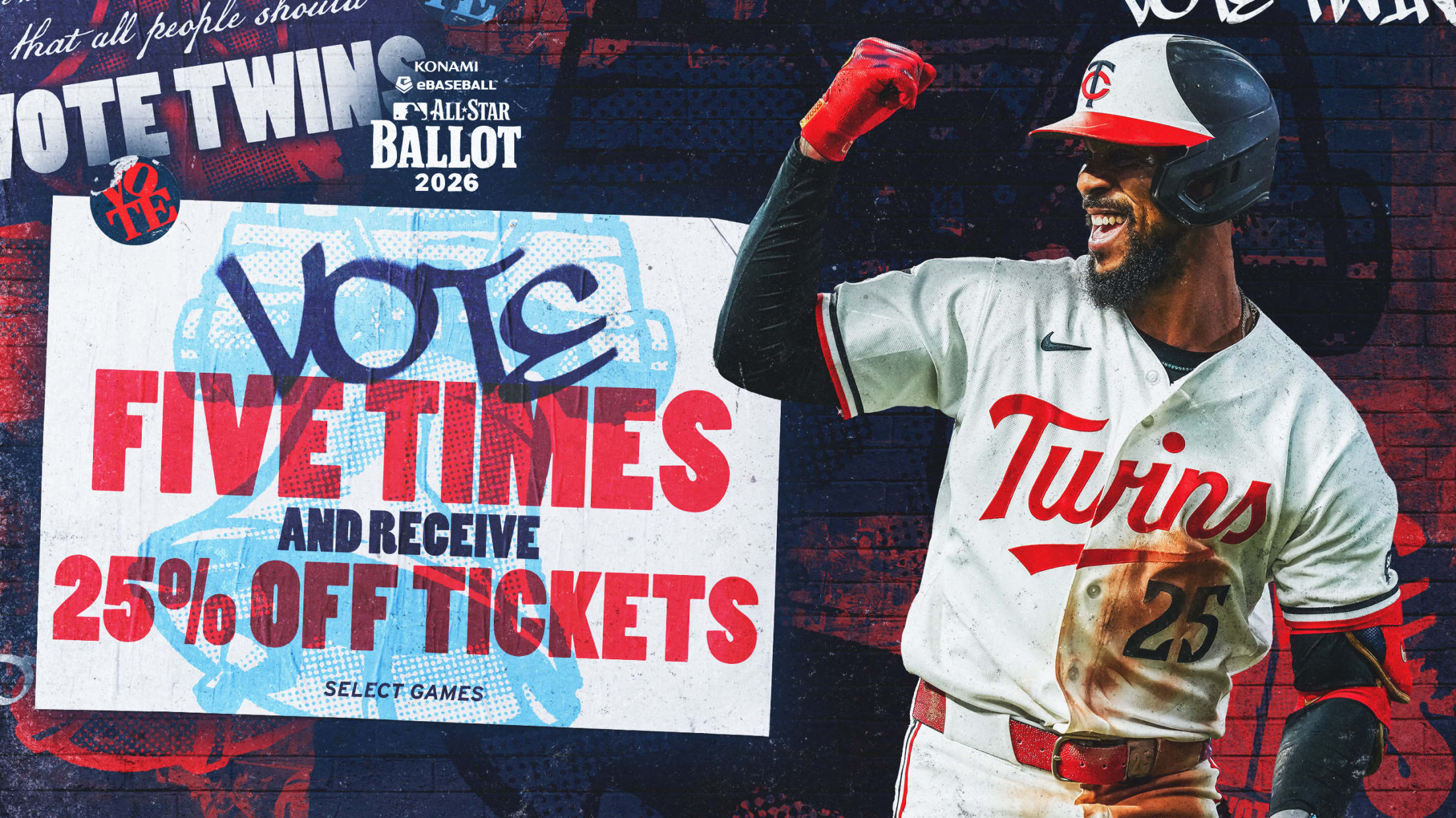 2026 KONAMI eBaseball MLB All-Star Ballot. Vote five times and receive 25% off tickets. Select games.