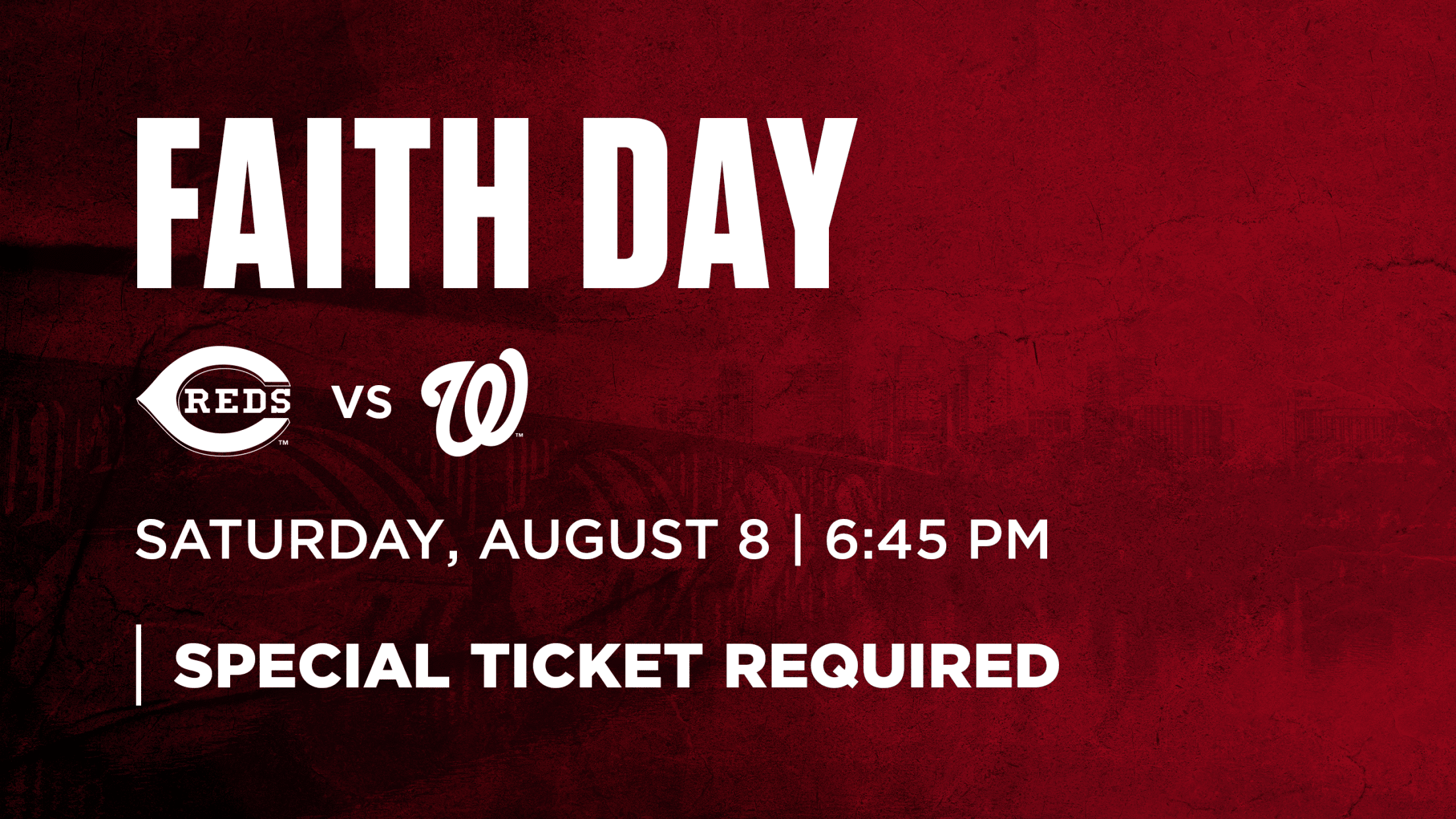 Faith Day: Saturday, August 8 vs. Cincinnati Reds