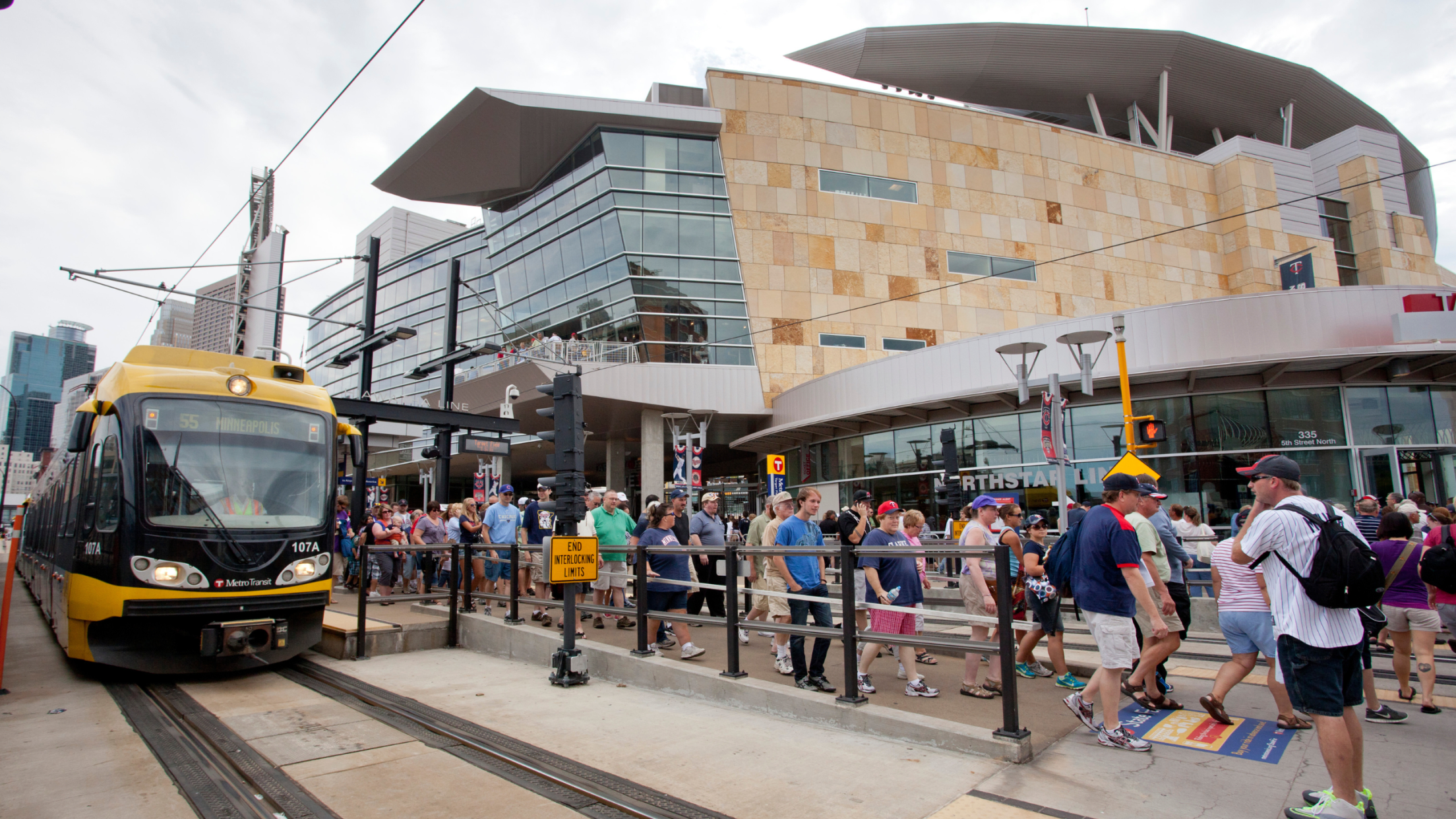 train station outside of Target Field