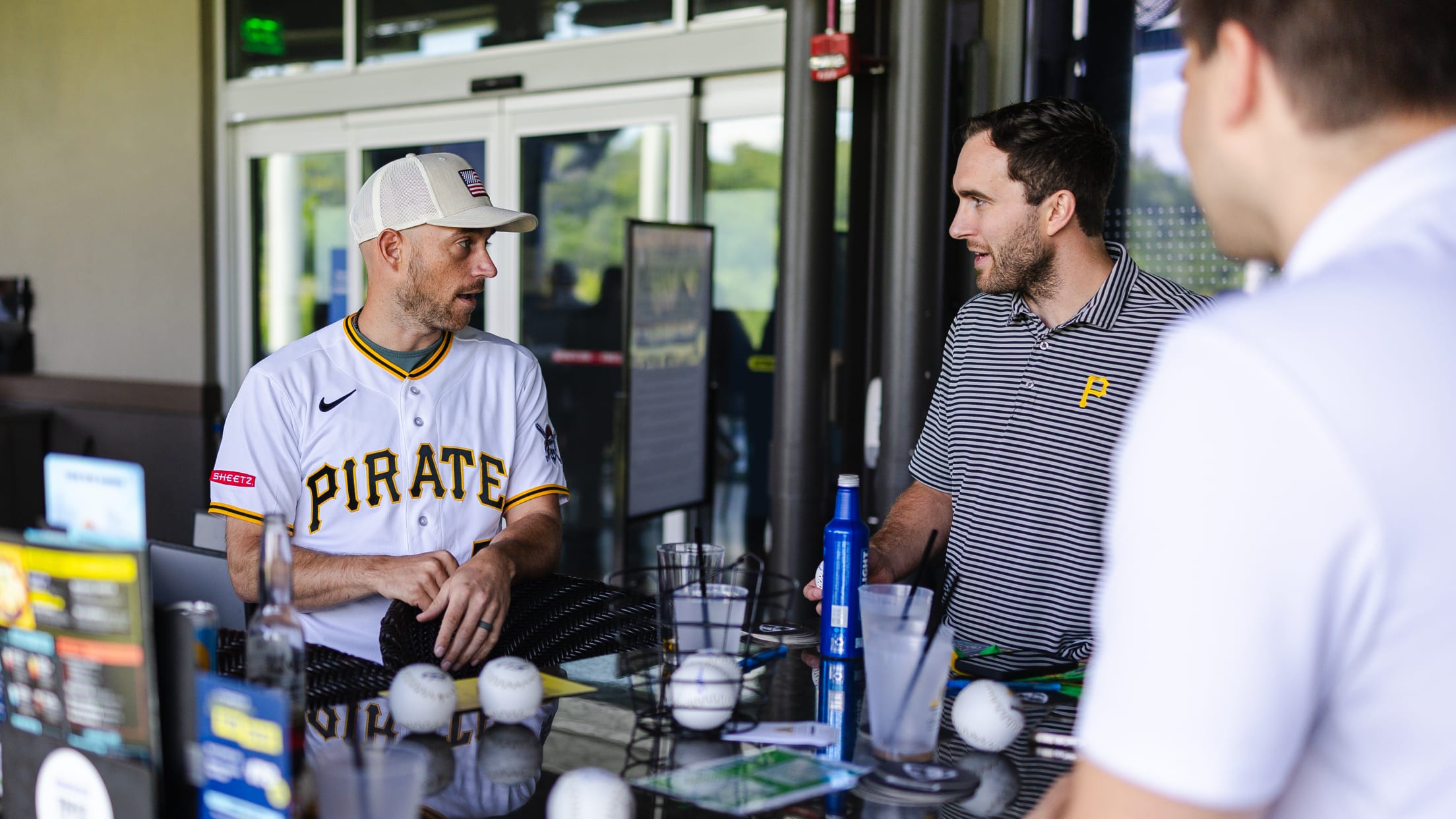 Brandon Lowe participates in a Topgolf event in Bridgeville, Pa.