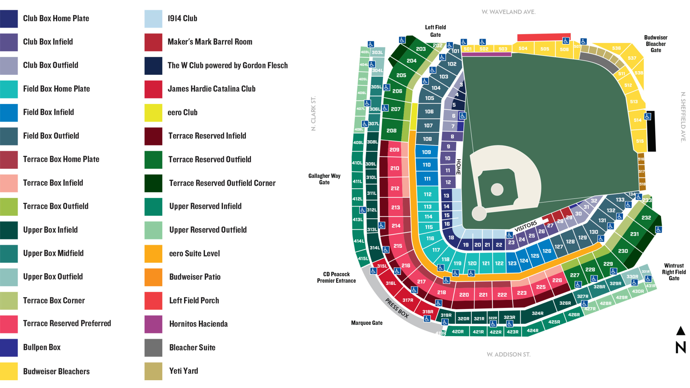 Wrigley Field Seating Map