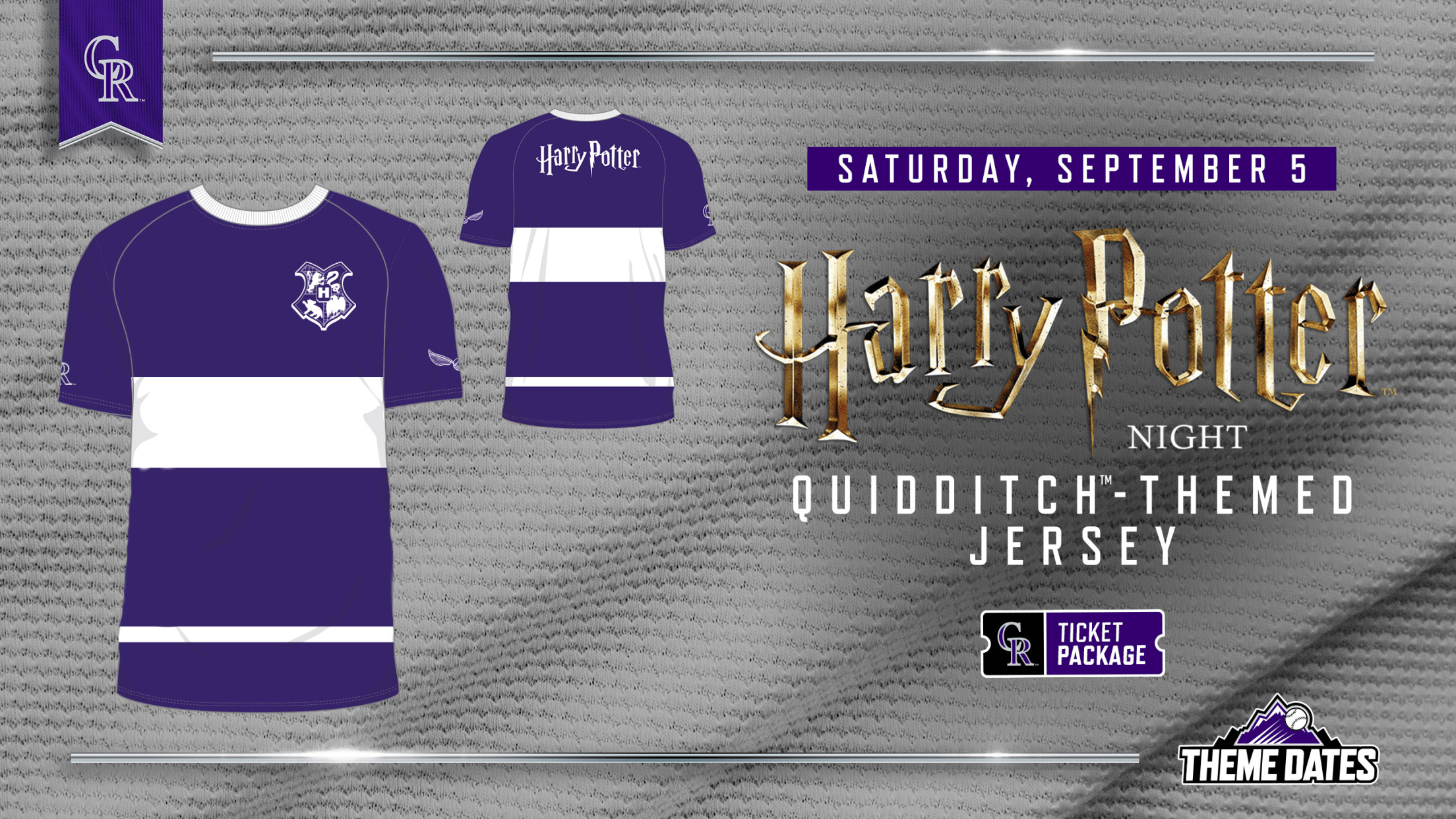 Harry Potter ticket package on Saturday, September 5 to receive limited-edition Harry Potter Quidditch™-themed jersey