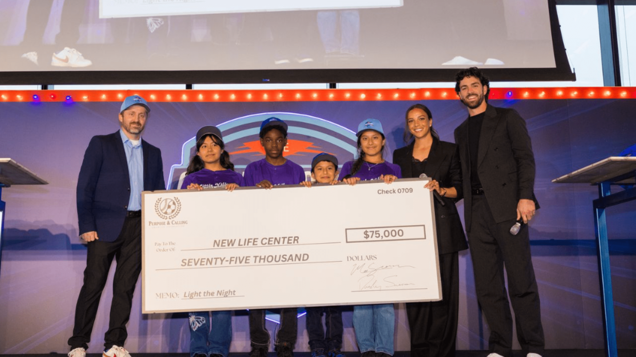 Dansby Swanson and Mallory Pugh Swanson give $75,000 to New Life Center during The Swanson Games.