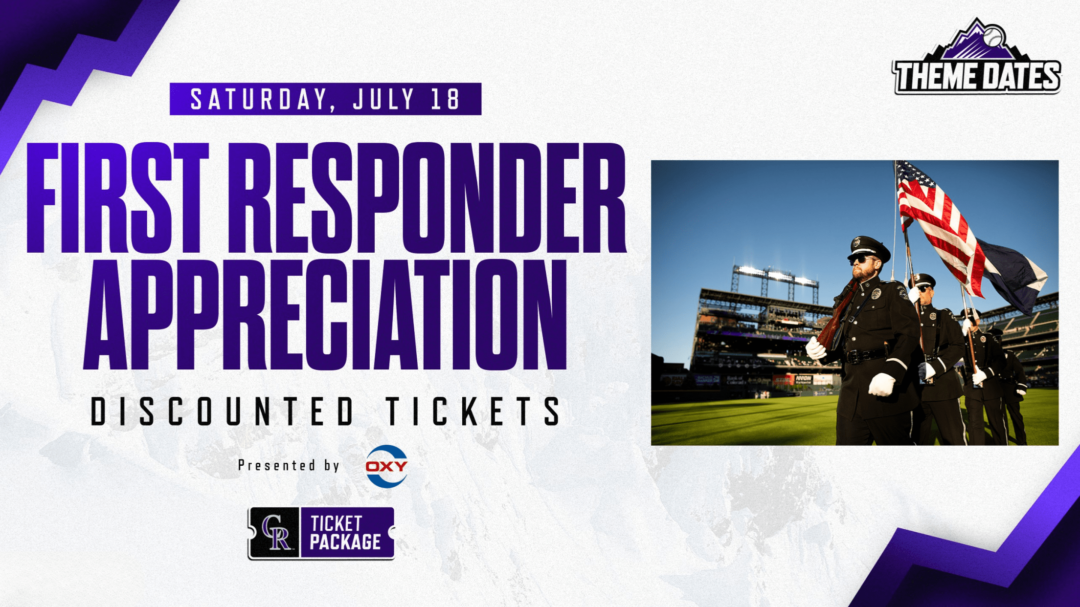 Purchase First Responder Appreciation discounted tickets for Saturday, July 18