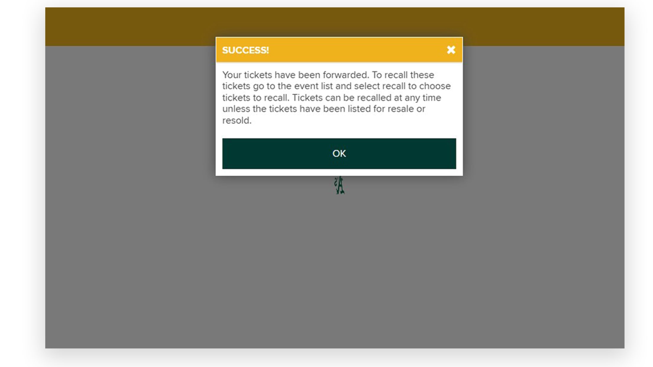 Successful confirmation of forward