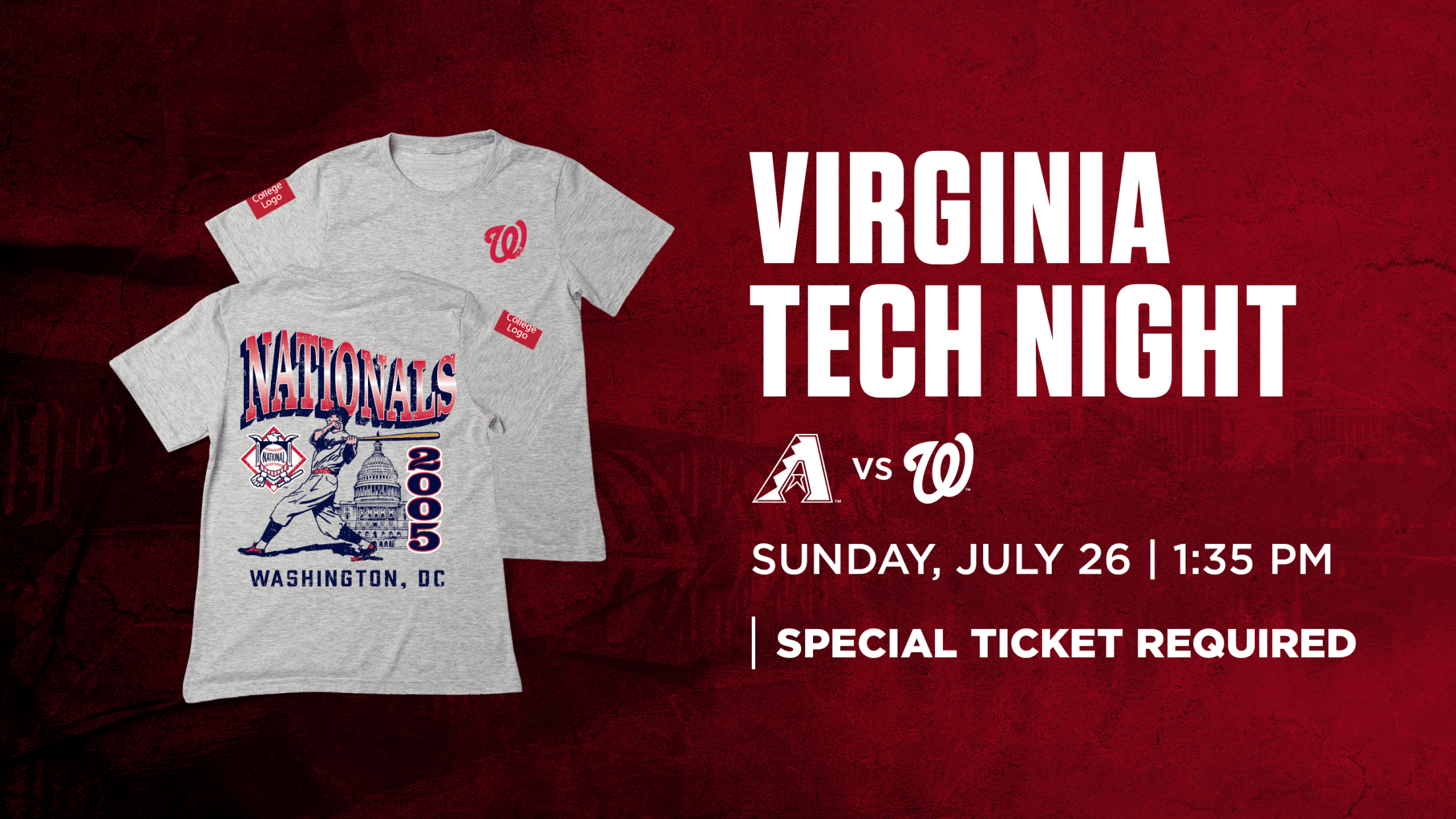 Virginia Tech Day: Sunday, July 26 vs. Arizona Diamondbacks