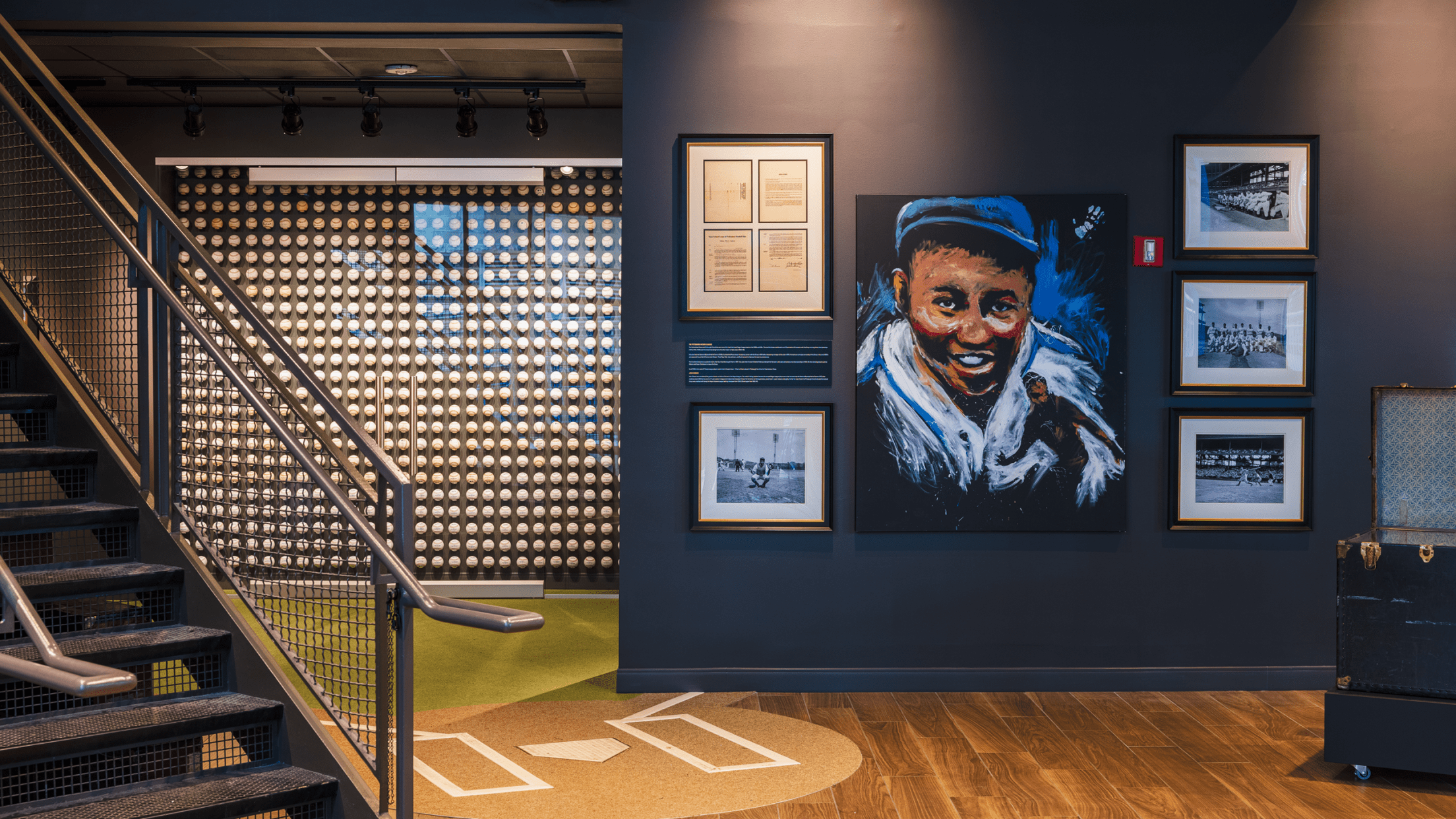 Artwork display in Legacy Hall