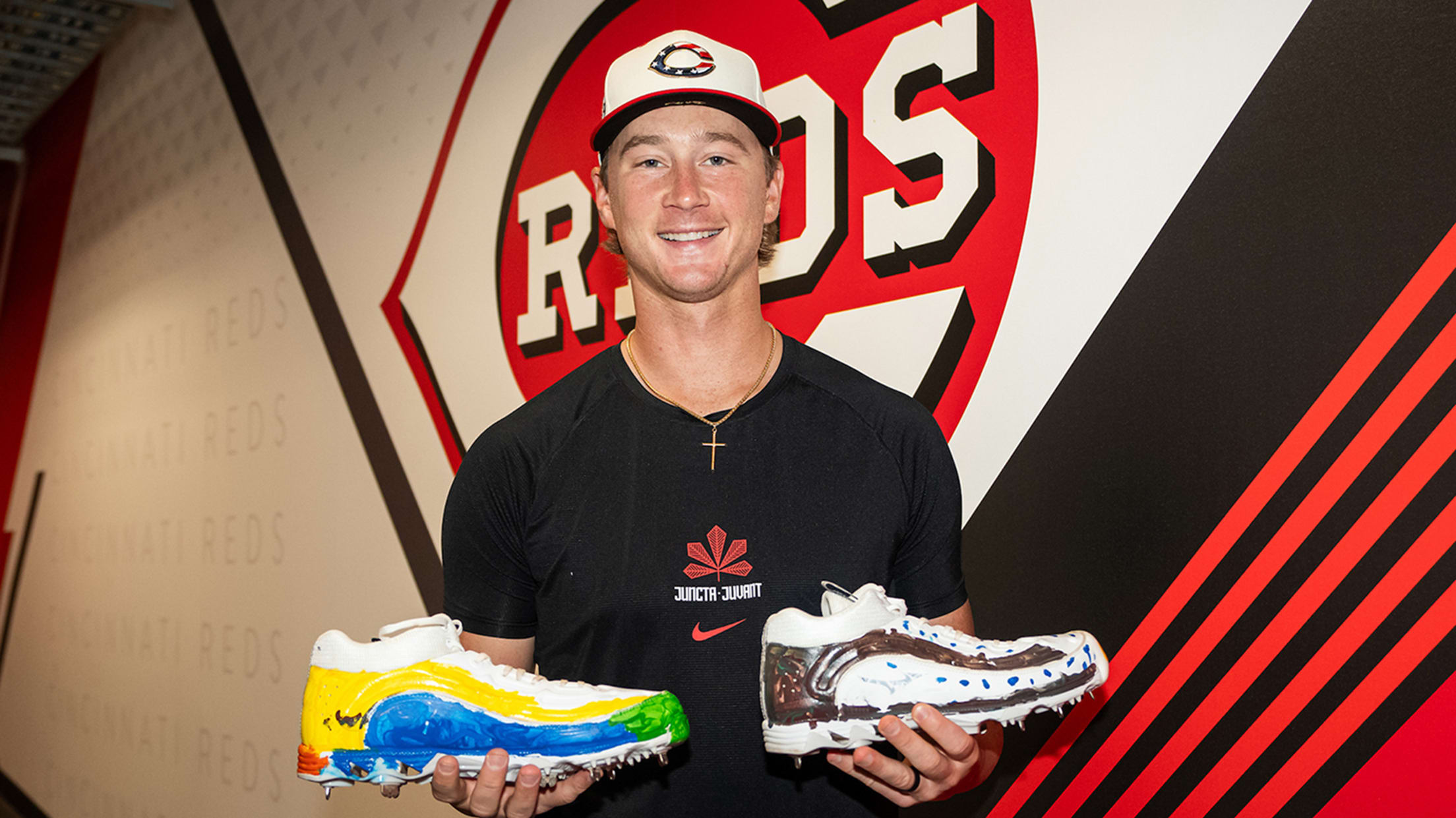 Brady Singer with his painted cleats.
