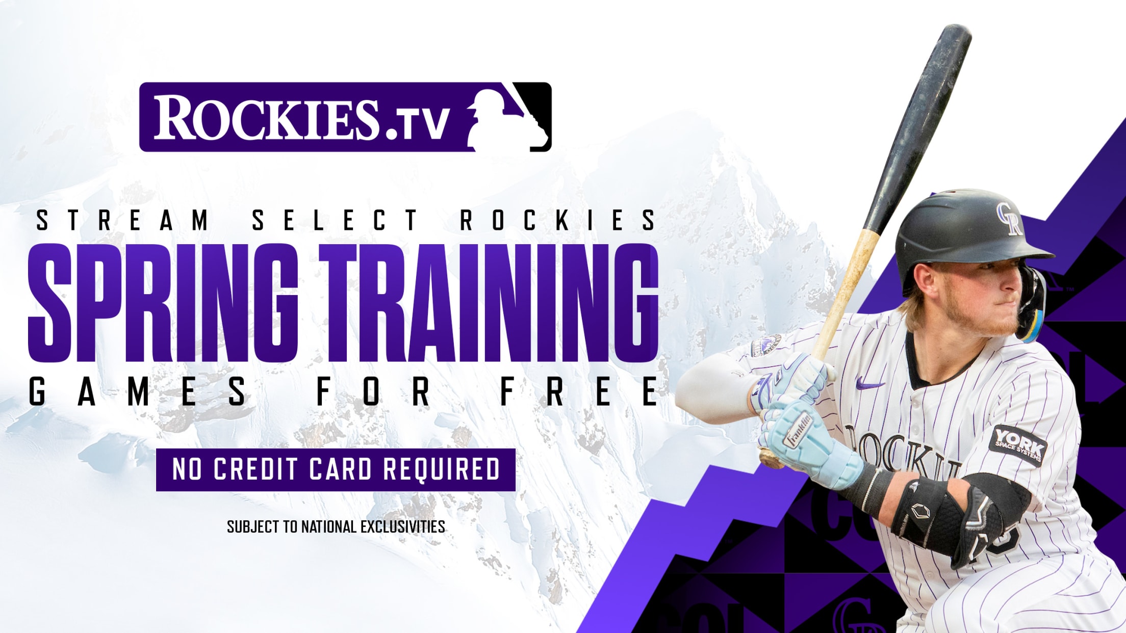 Rockies.TV - stream select Spring Training games for free - no credit card required.