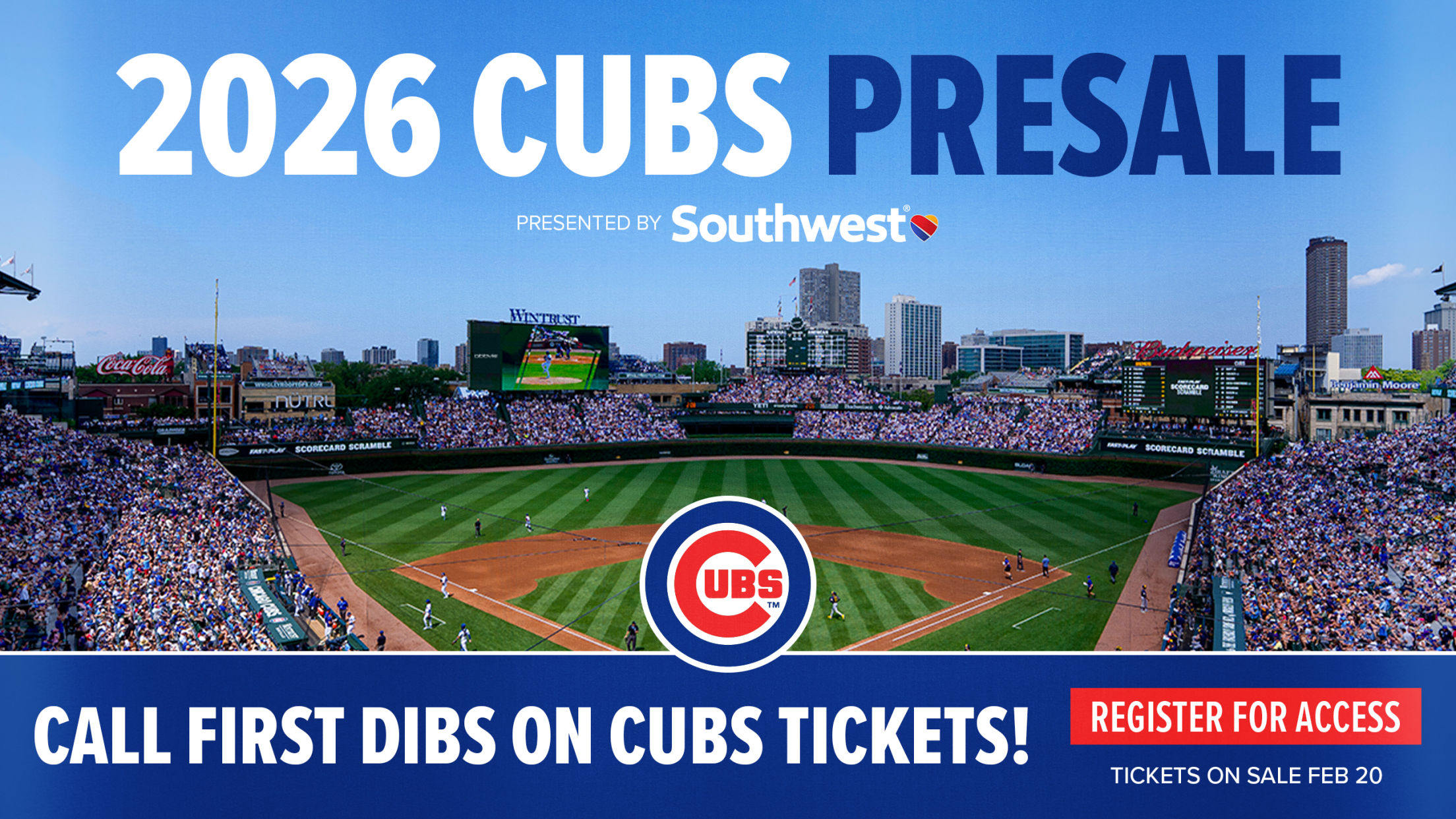2026 Cubs Presale presented by Southwest
