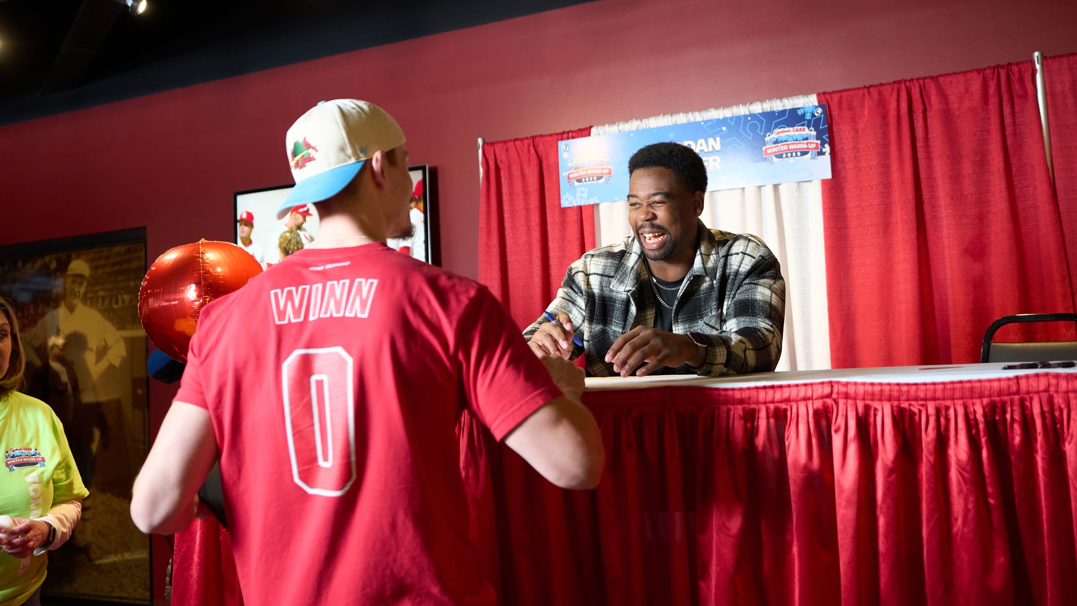 Jordan Walker excitedly meets with fans at an event.