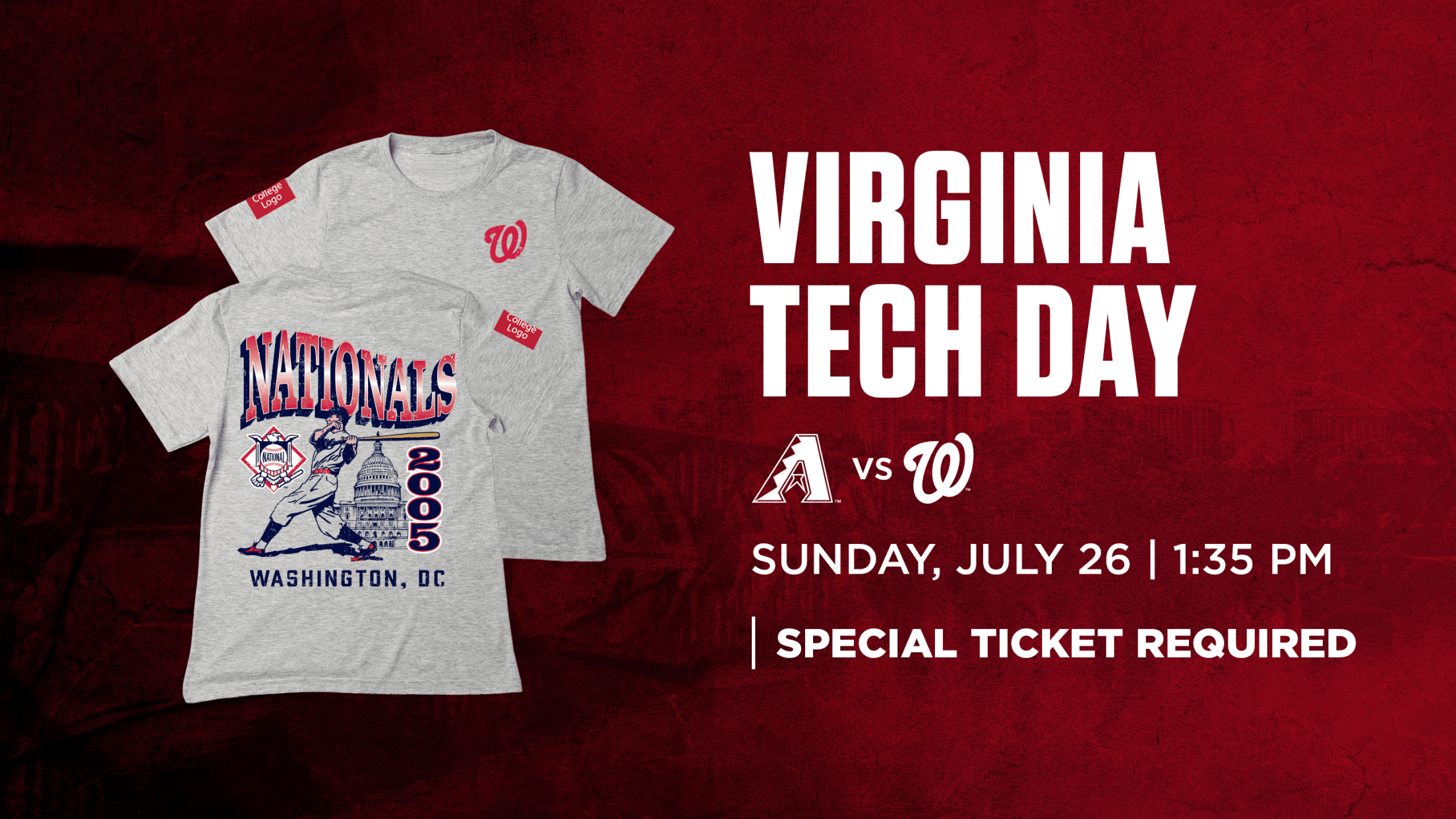 Virginia Tech Day: Sunday, July 26 vs. Arizona Diamondbacks